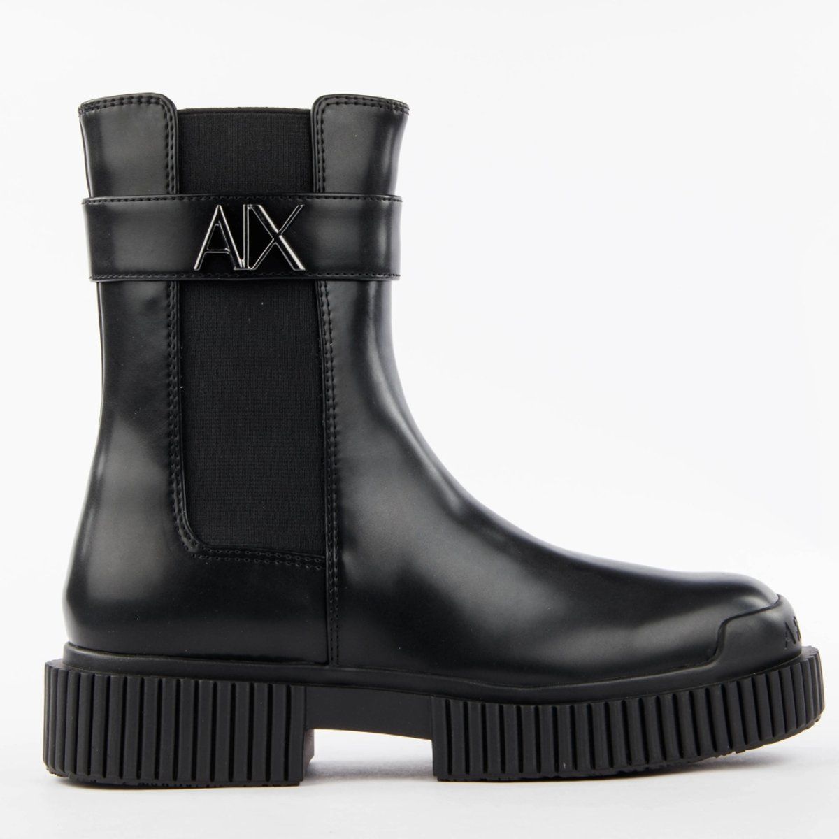 Plateau Chelsea Boots mit Metall-Logo