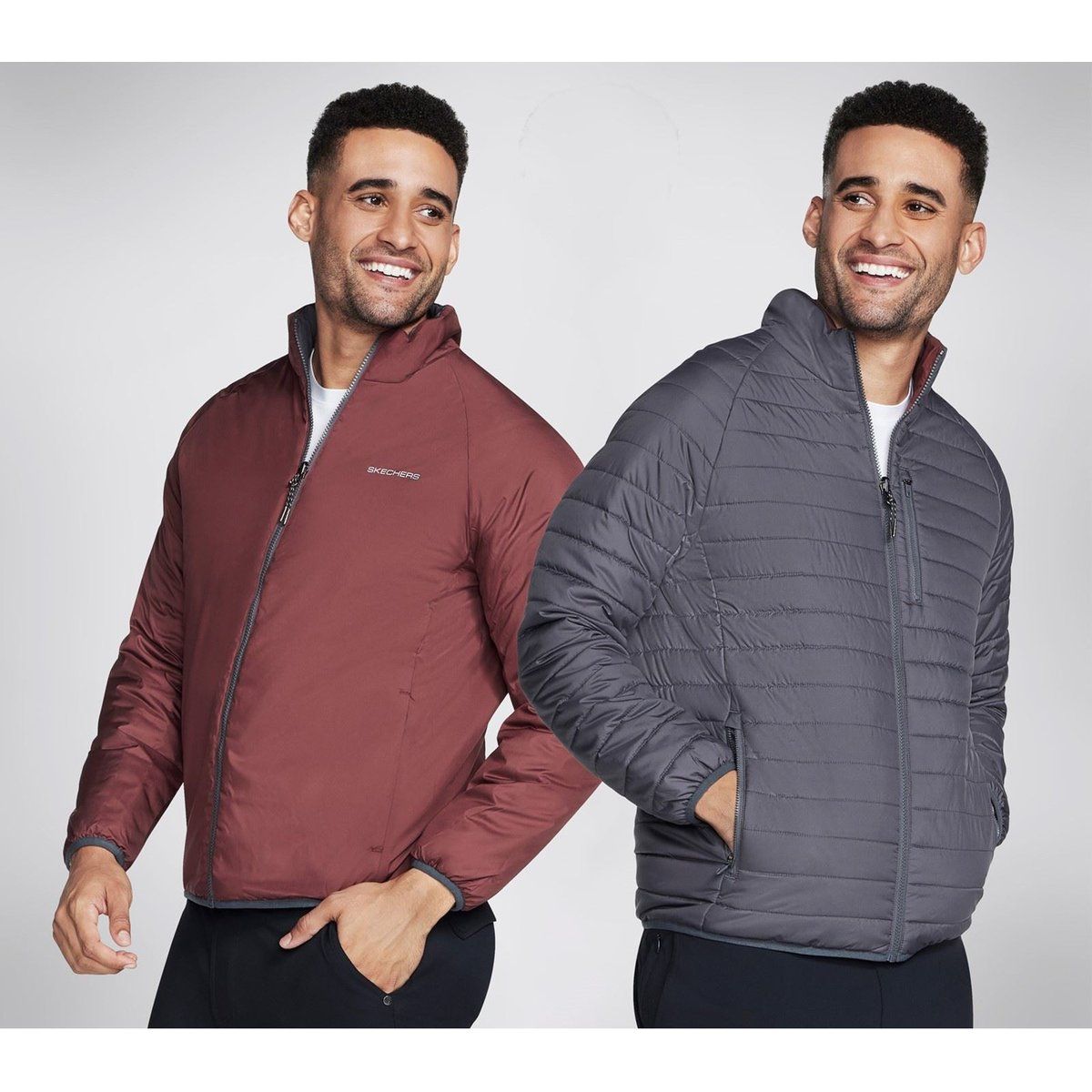 Skechers Performance Go Shield Altitude Wendeweste Herren Schwarze Daunenjacke