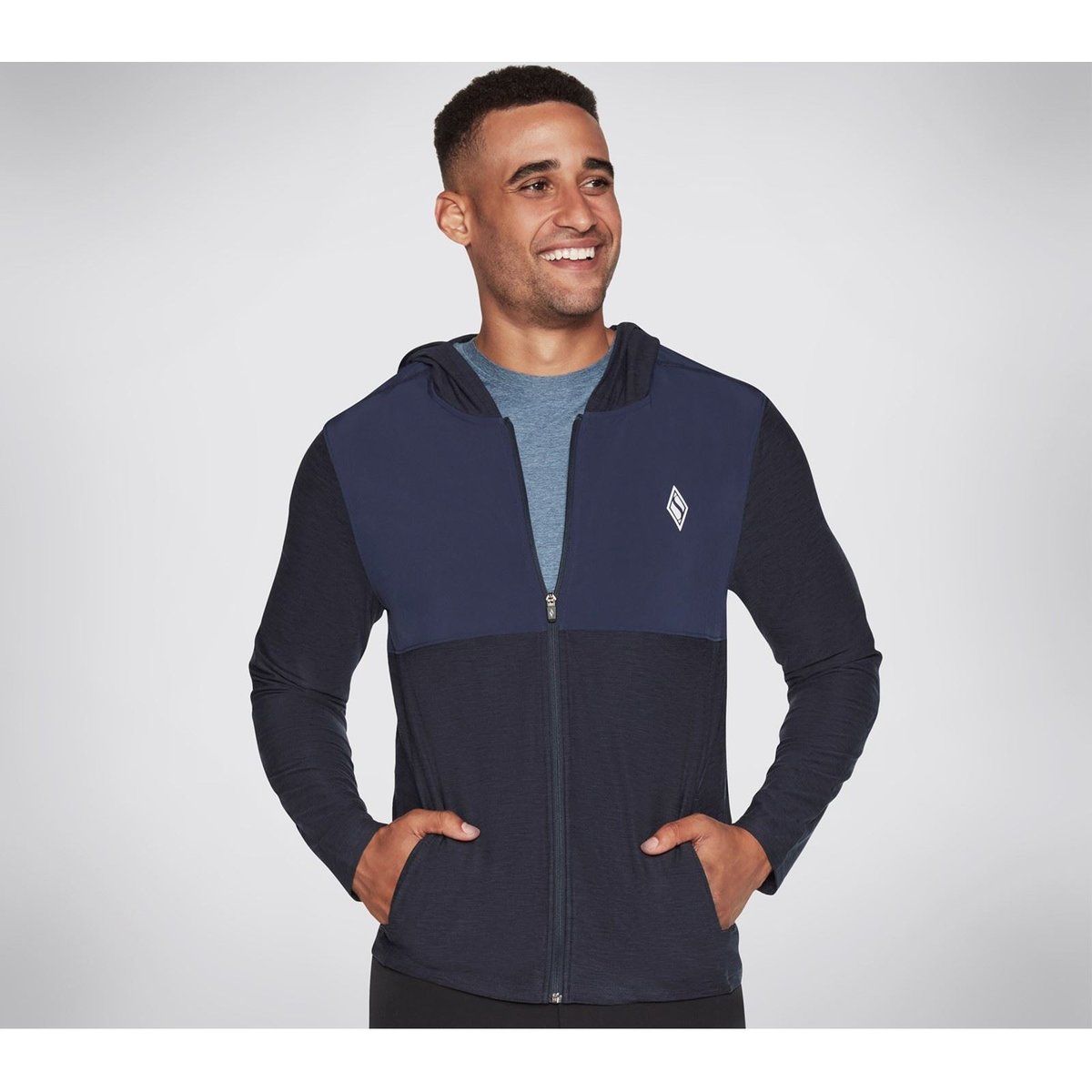 Skechers Performance Skech-Knits Ultra Go Lite Vollpolyester Herren Blau Kapuzenpullover