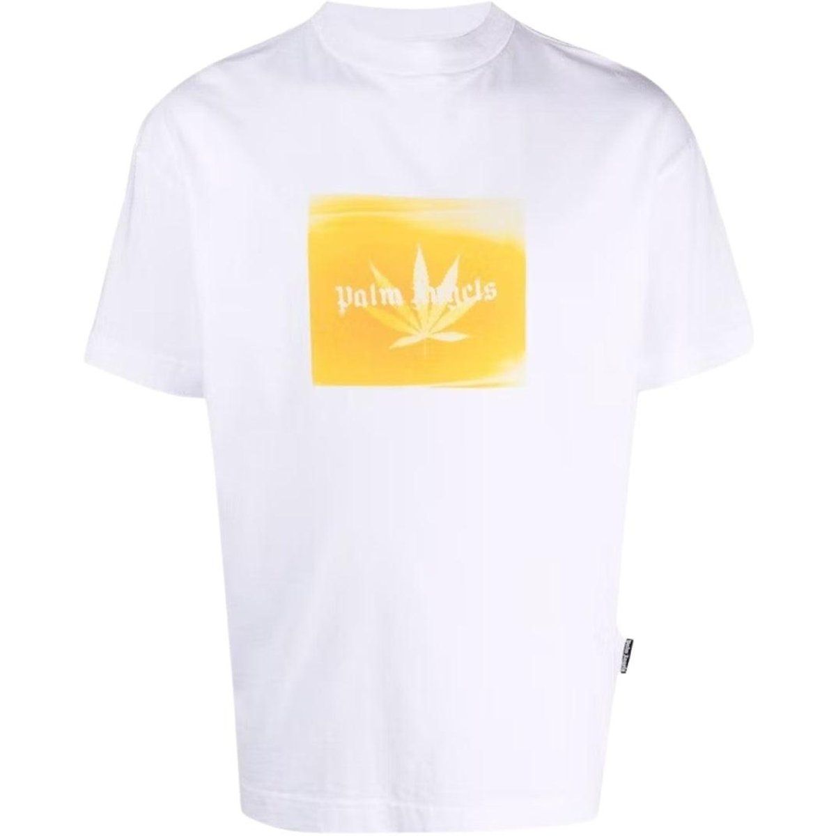 Palm Angels - "Classic" T-Shirt für Herren, Logo (Weiß/Gelb)