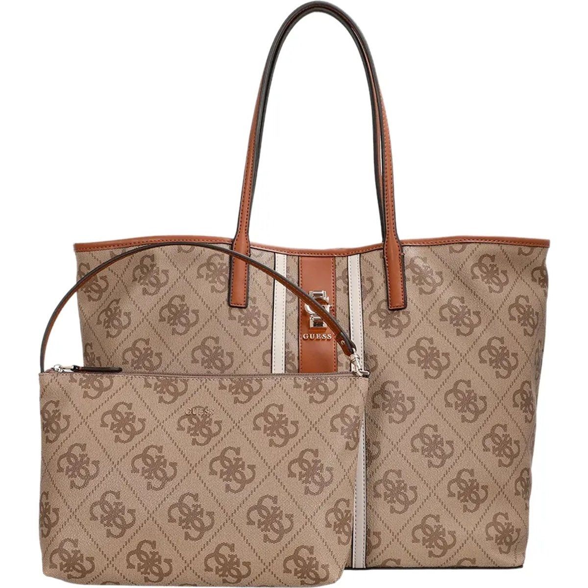 Strukturierte Monogramm-Tragetasche mit Tasche
