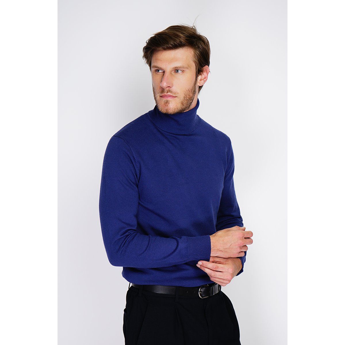Klassischer Herren Strick Rollkragenpullover