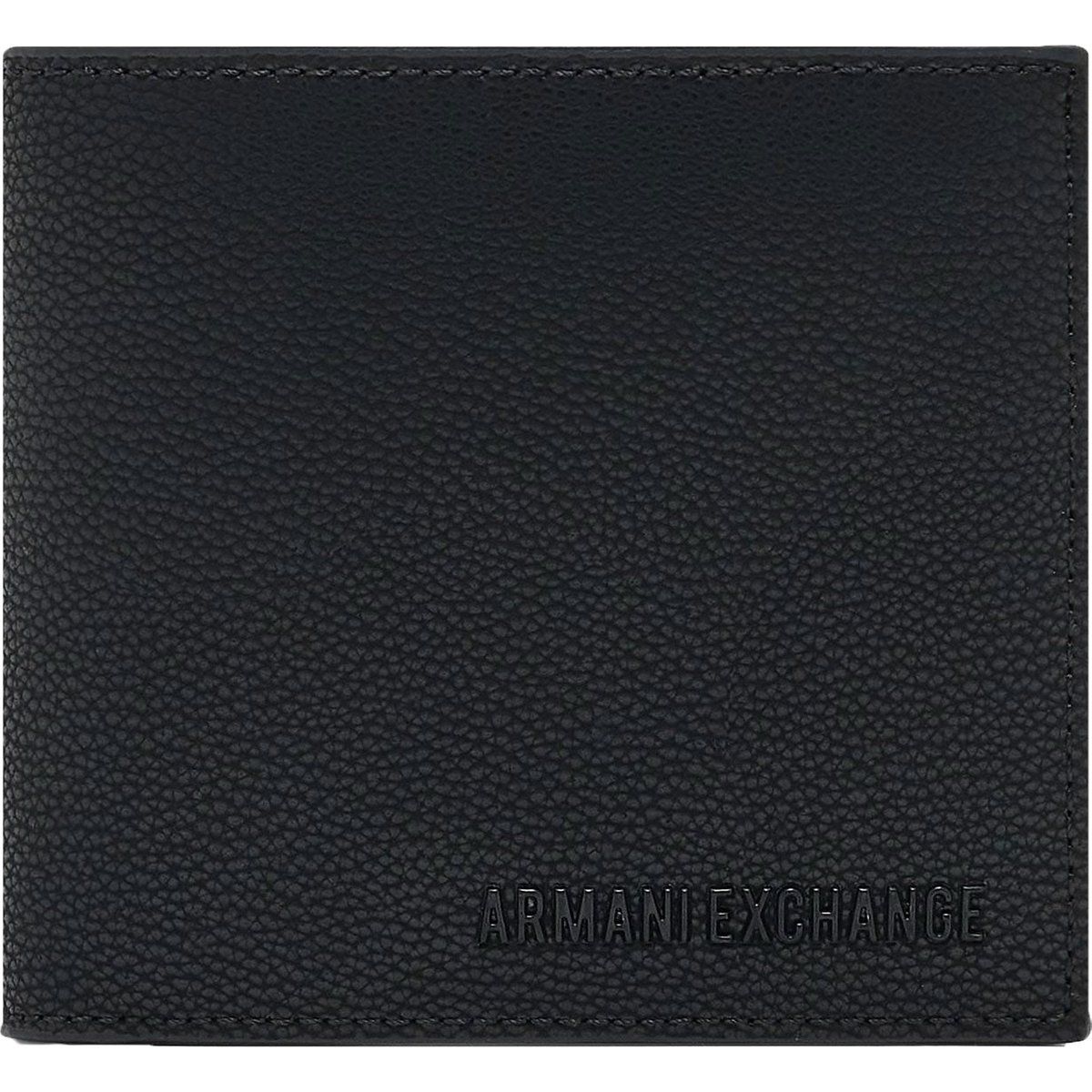 Klassisches schwarzes Bifold-Portemonnaie aus Leder