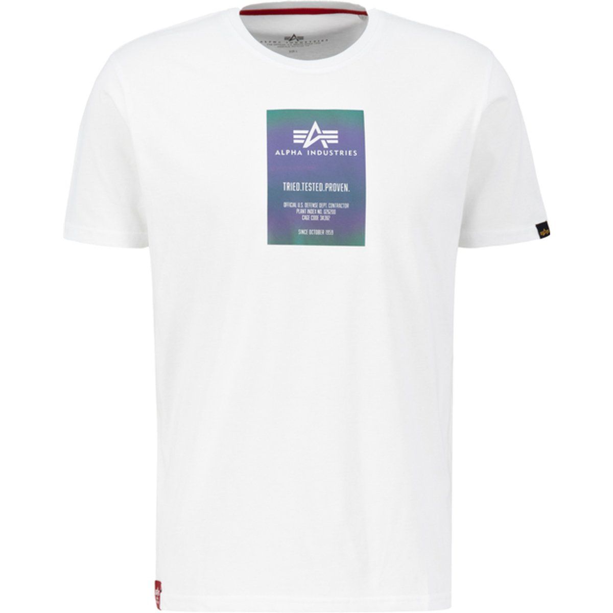 Reflektierendes Baumwoll-T-Shirt mit Label