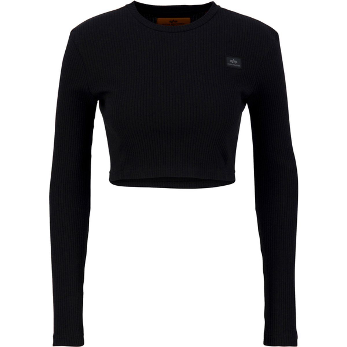 Geripptes, kurzes Langarmshirt