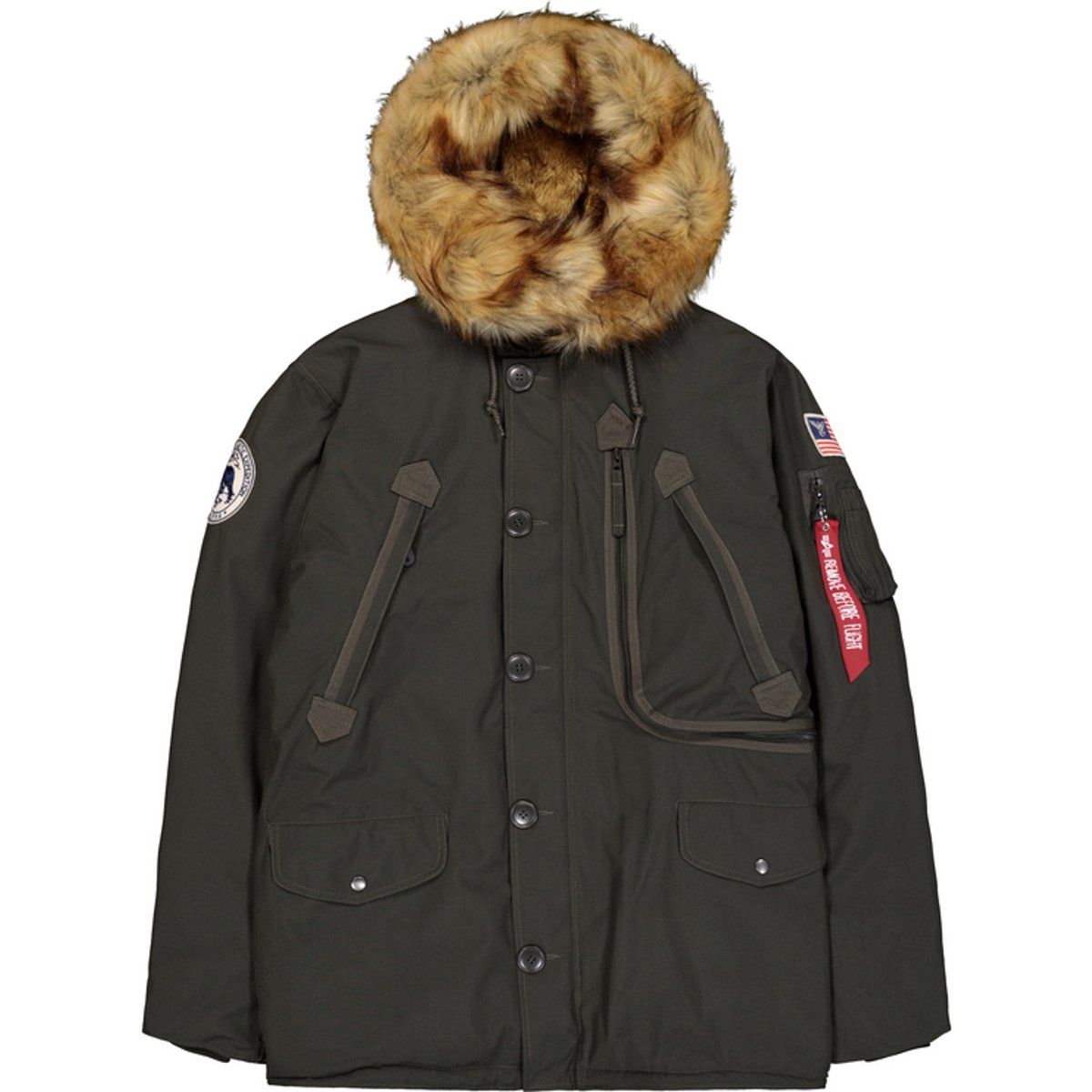 Herren Winterparka mit Kunstfellkapuze