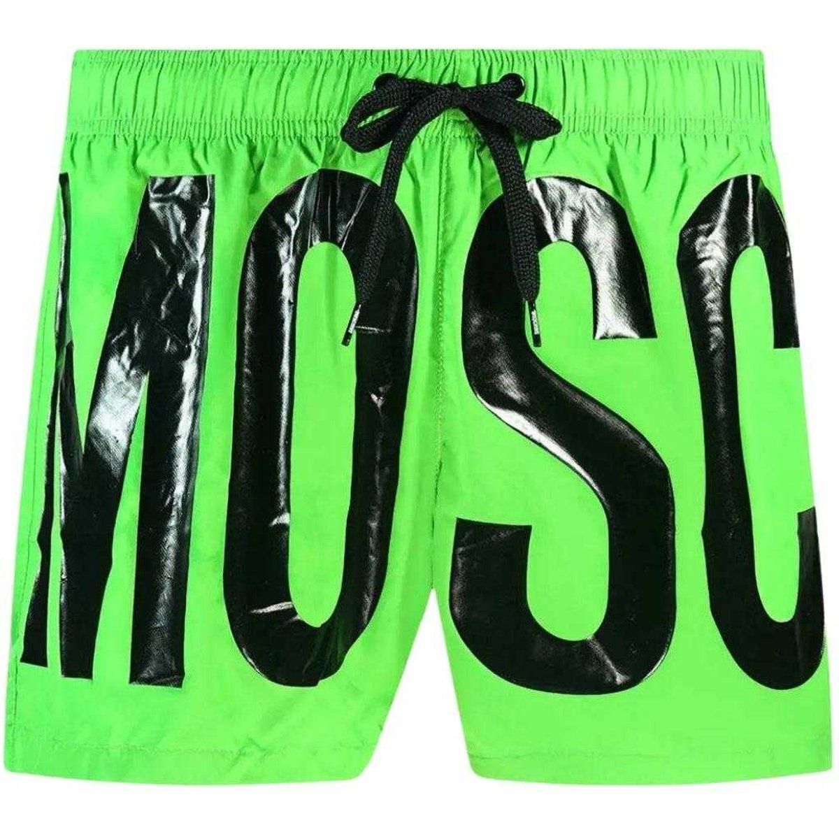 Neongrüne Badeshorts mit Logo