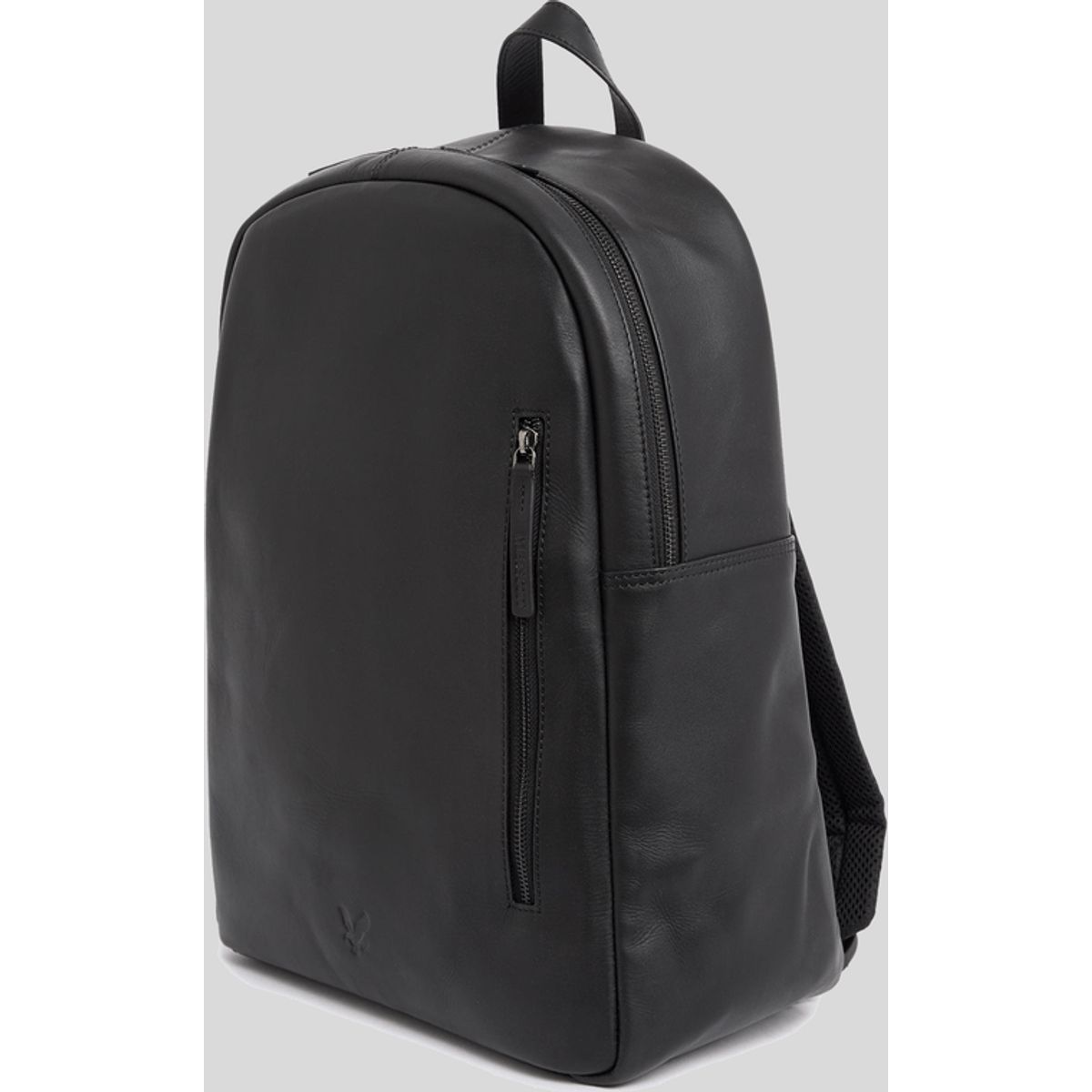 Minimalistischer Lederrucksack mit Reißverschlusstasche