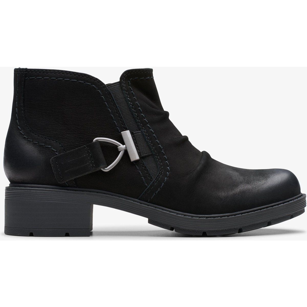 Schwarzer Nubukleder-Stiefelette