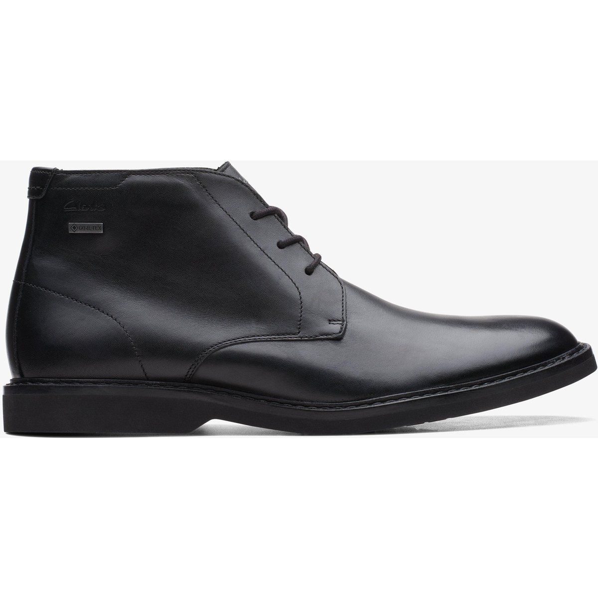 Schwarze Chukka-Lederstiefel mit Gore-Tex