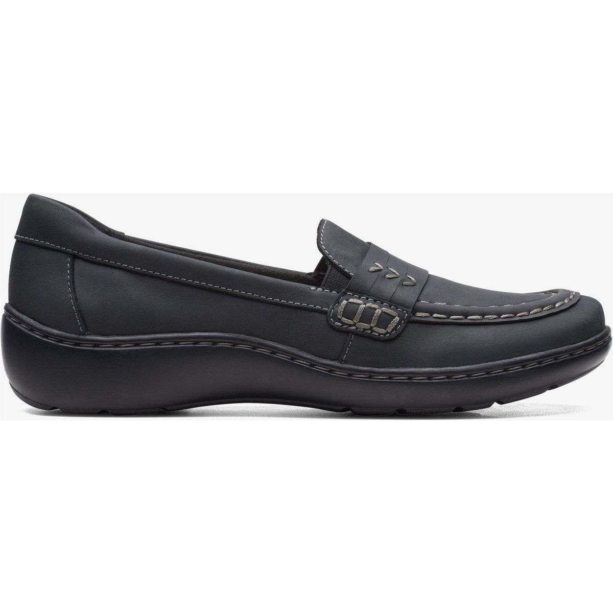 Schwarze Penny Loafer aus Leder, Freizeit