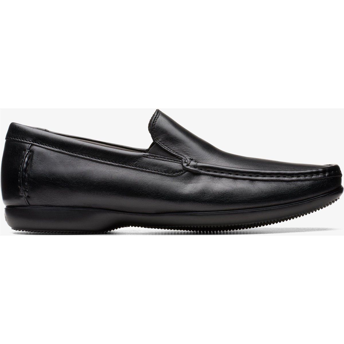 Klassische schwarze Leder-Slipper