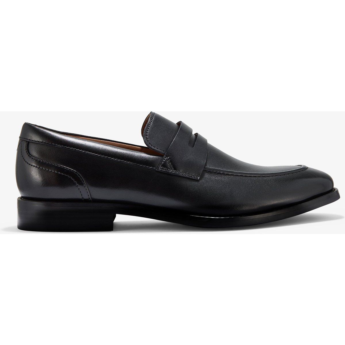 Schwarzer Penny Loafer Lederschuh