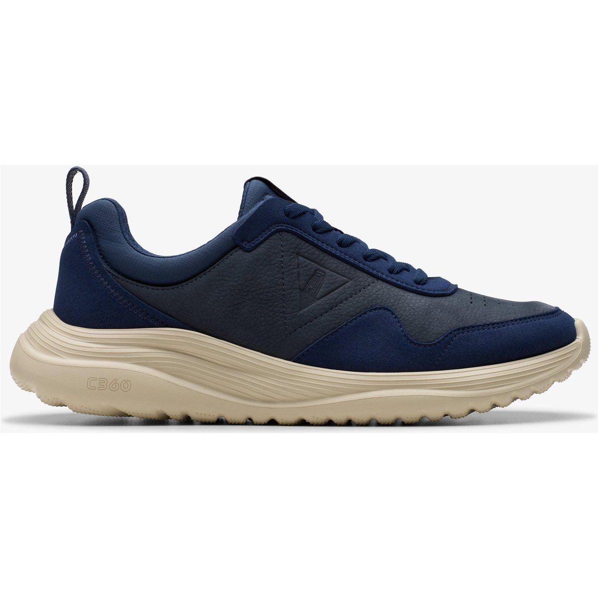 Marineblaues Nubuk Athleisure Schnür-Sneaker