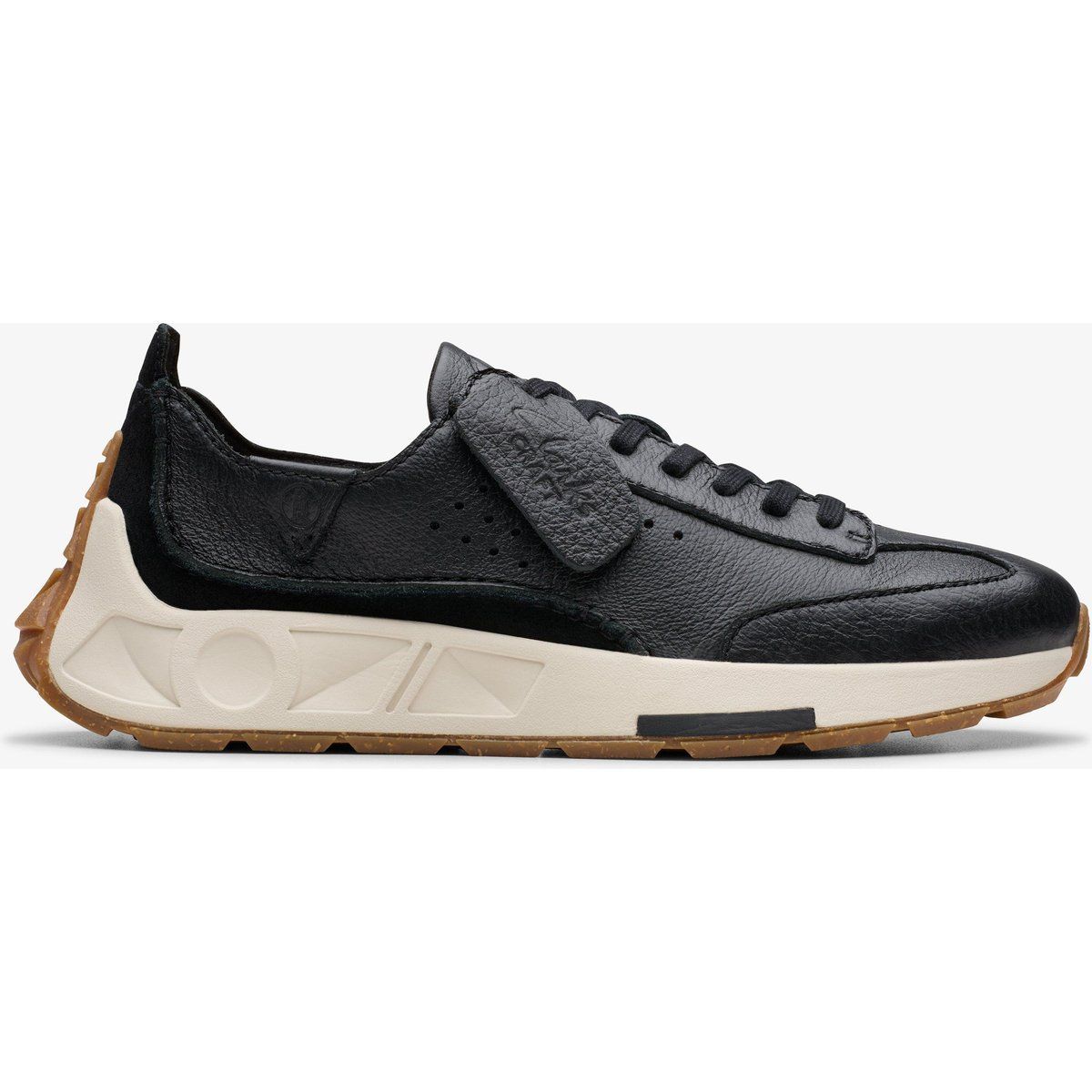 Schwarzer Leder-Freizeitsneaker