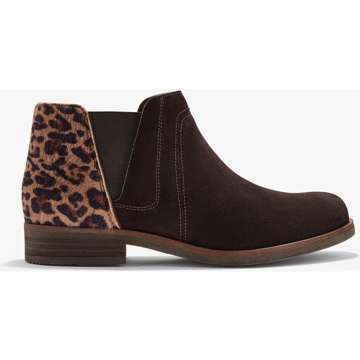 Wildleder-Stiefelette mit Leopardenmuster