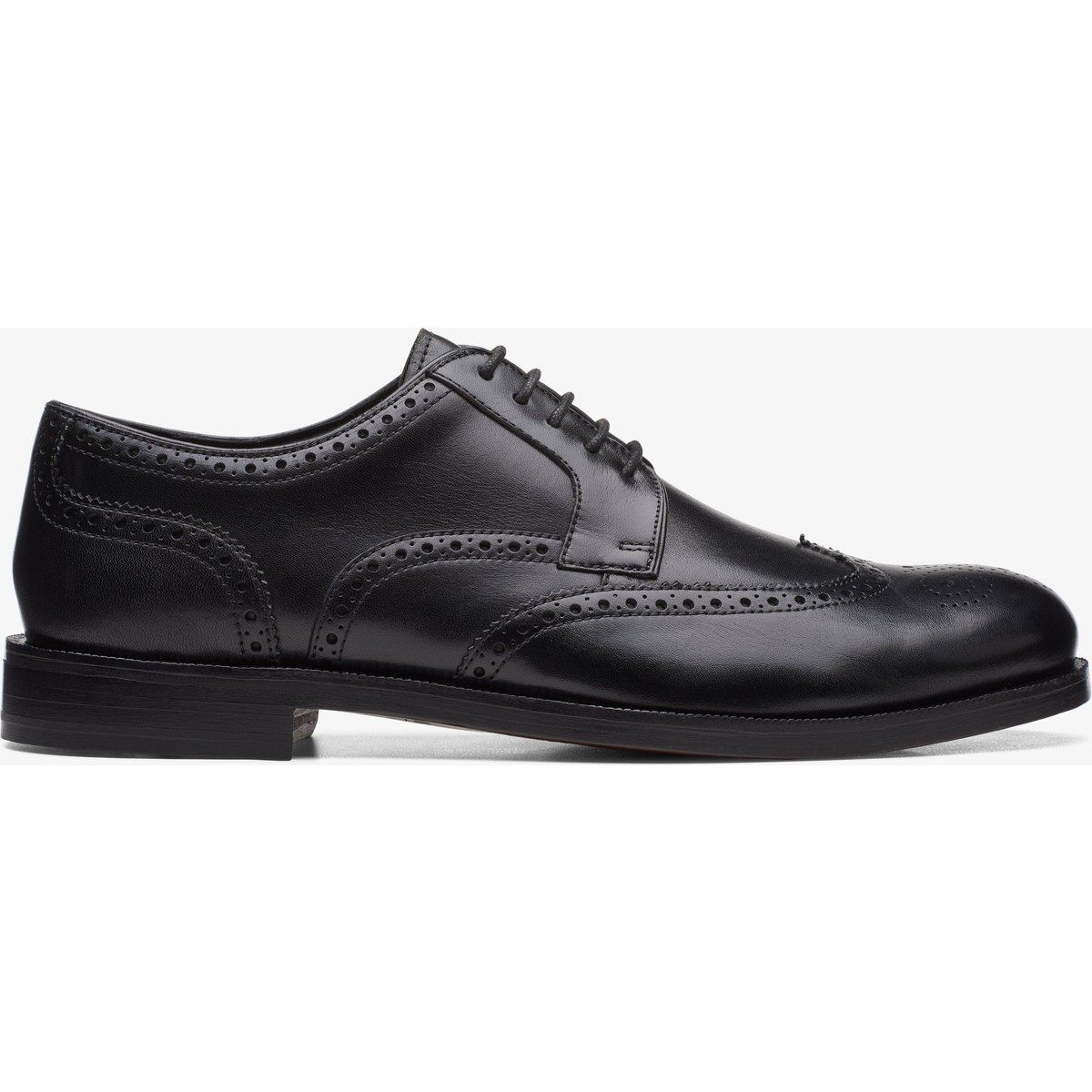 Klassischer schwarzer Leder Wingtip Brogue