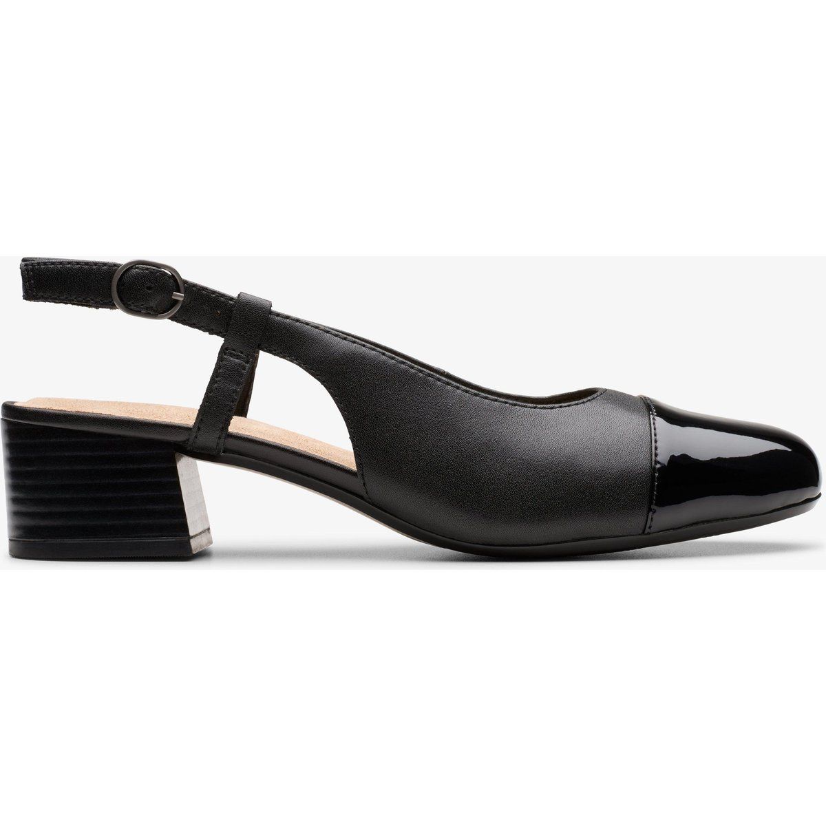 Elegante Schwarze Slingback Schuhe mit Blockabsatz