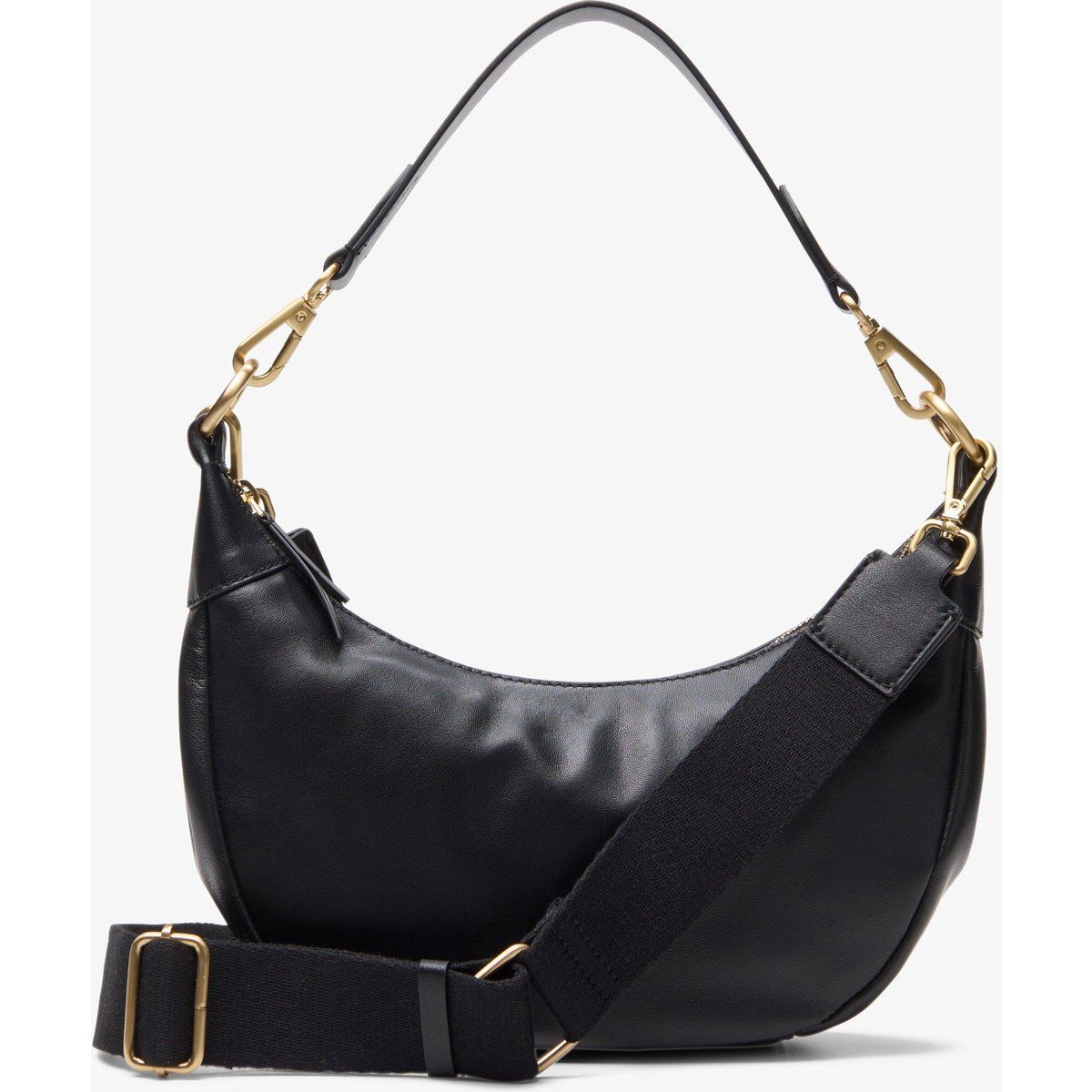 Minimalistische Halbmond-Schultertasche aus Leder