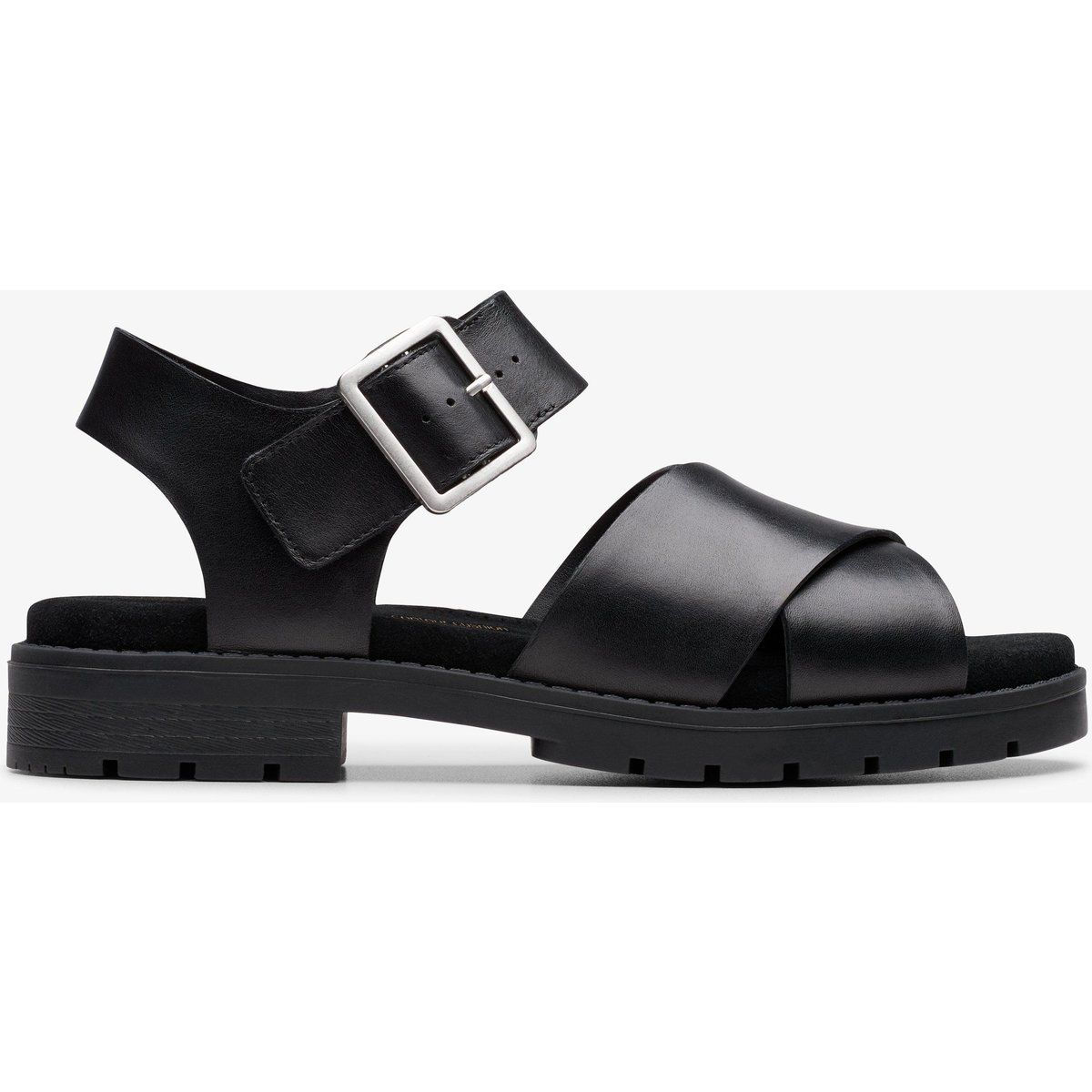 Schwarze Leder-Sandalen mit gekreuzten Riemen