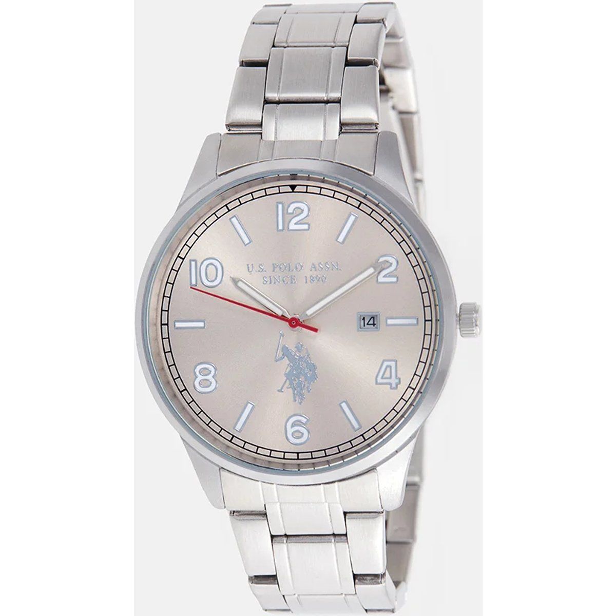 Elegante silberfarbene Analog-Uhr