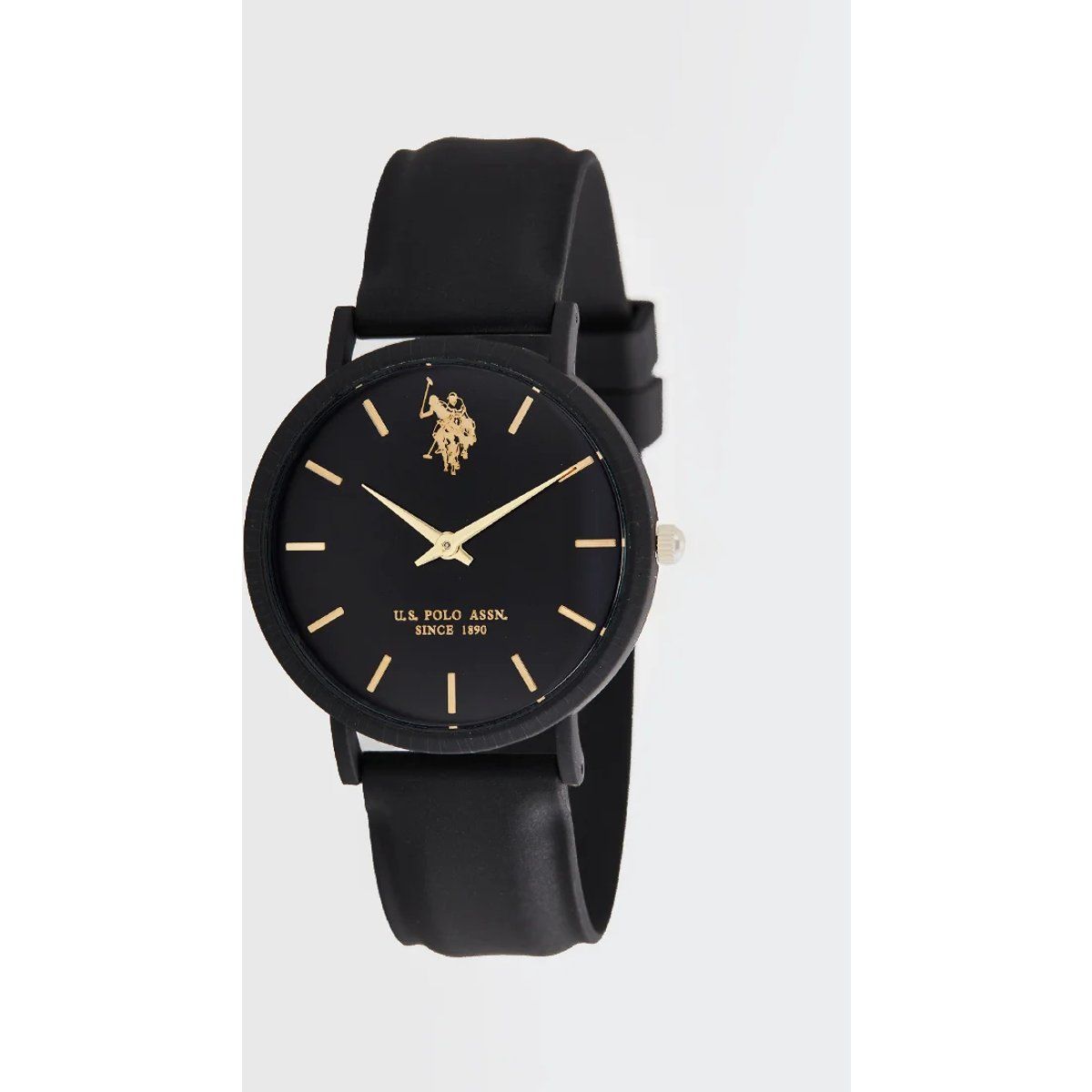 Elegante minimalistische Uhr mit schwarzem Band