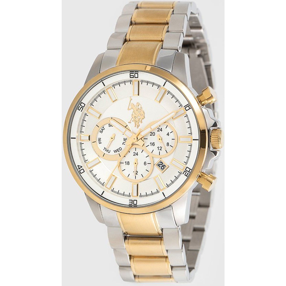 Elegante zweifarbige Chronographenuhr