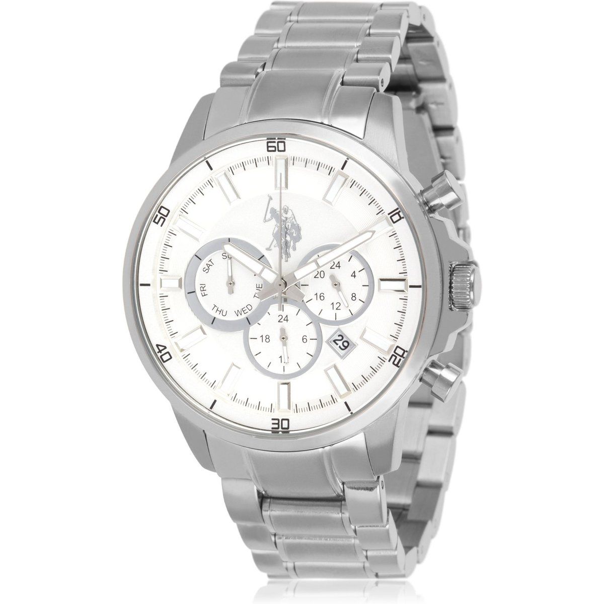 Klassische silberne Chronograph-Uhr