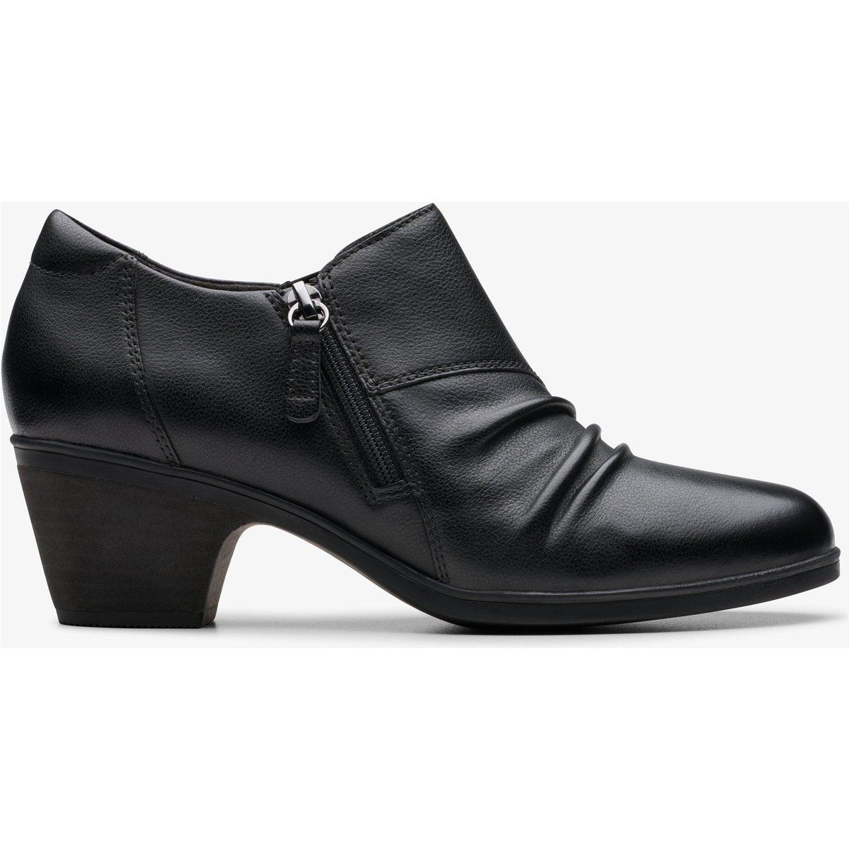 Schwarze Stiefelette mit Absatz aus Leder