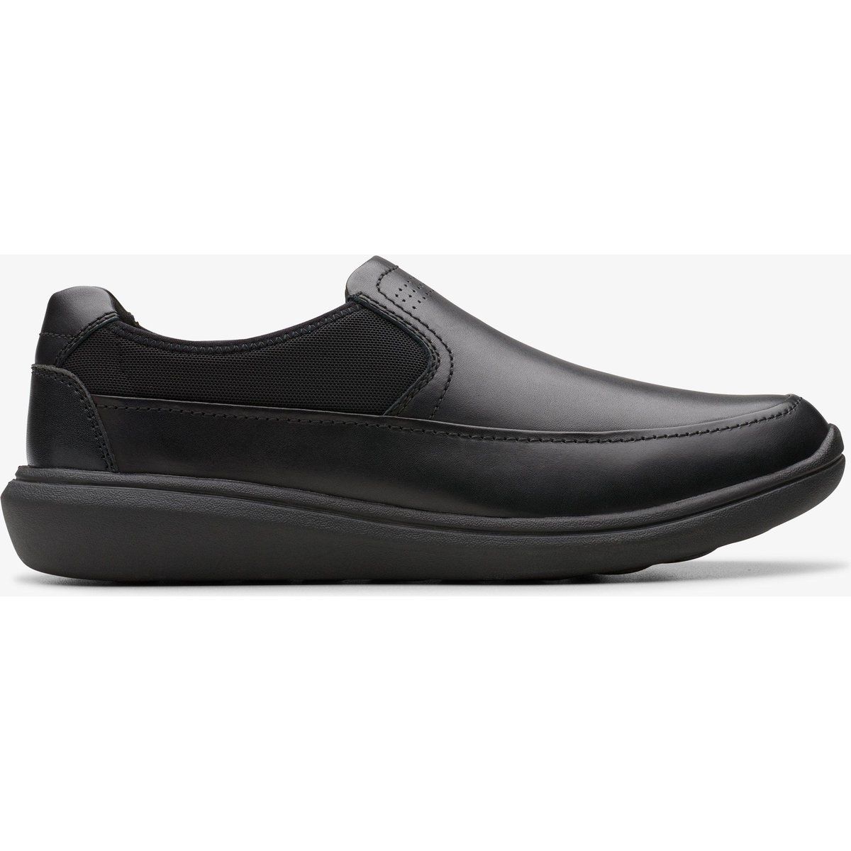 Schwarzer Leder Slipper Loafer