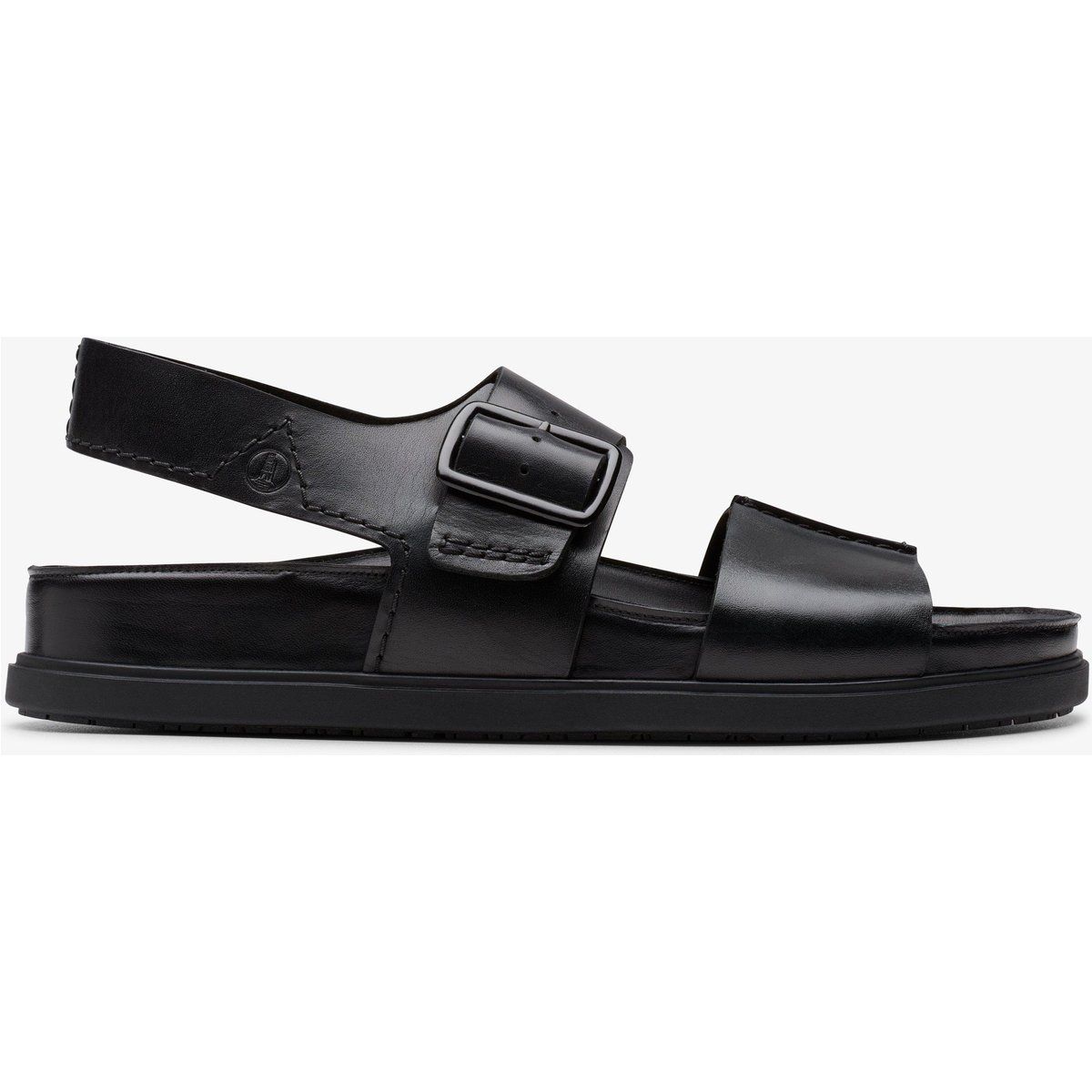 Schwarze Leder-Riemensandalen für Herren