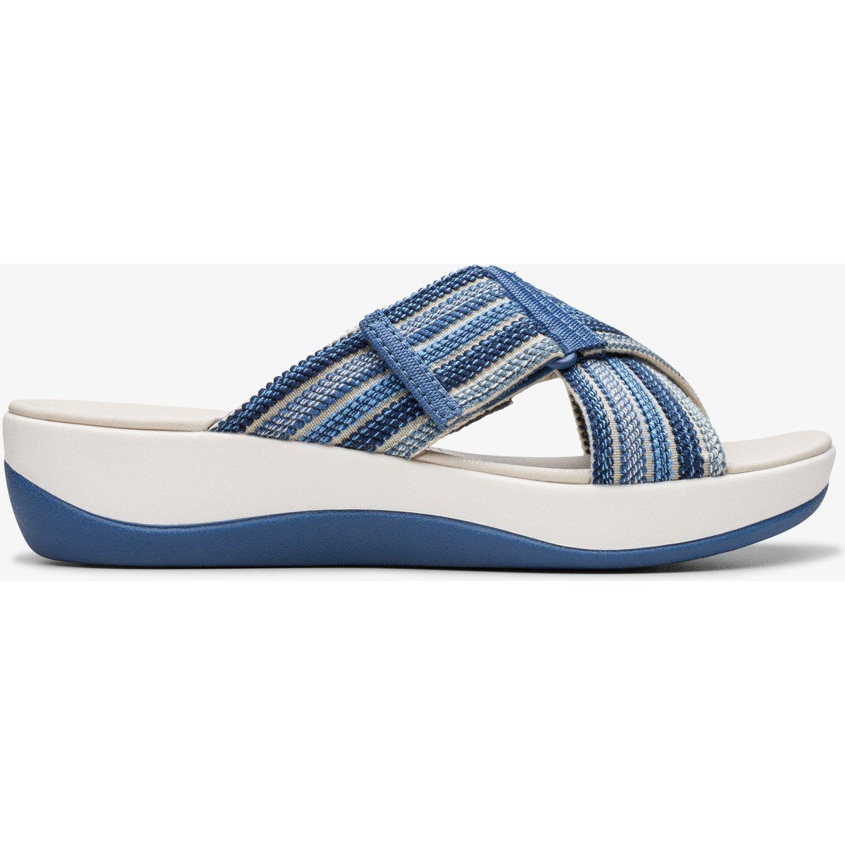 Bequeme blau gestreifte Kreuzriemen Sandale