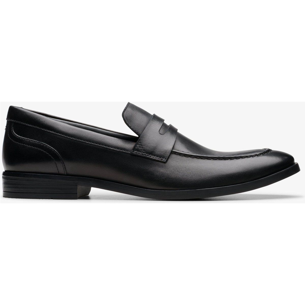 Schwarzer Leder-Pennyloafer-Slipper