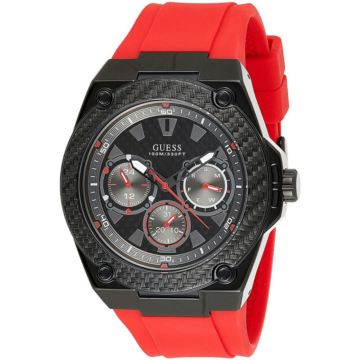 Sportliche Multifunktions-Silikonuhr Rot