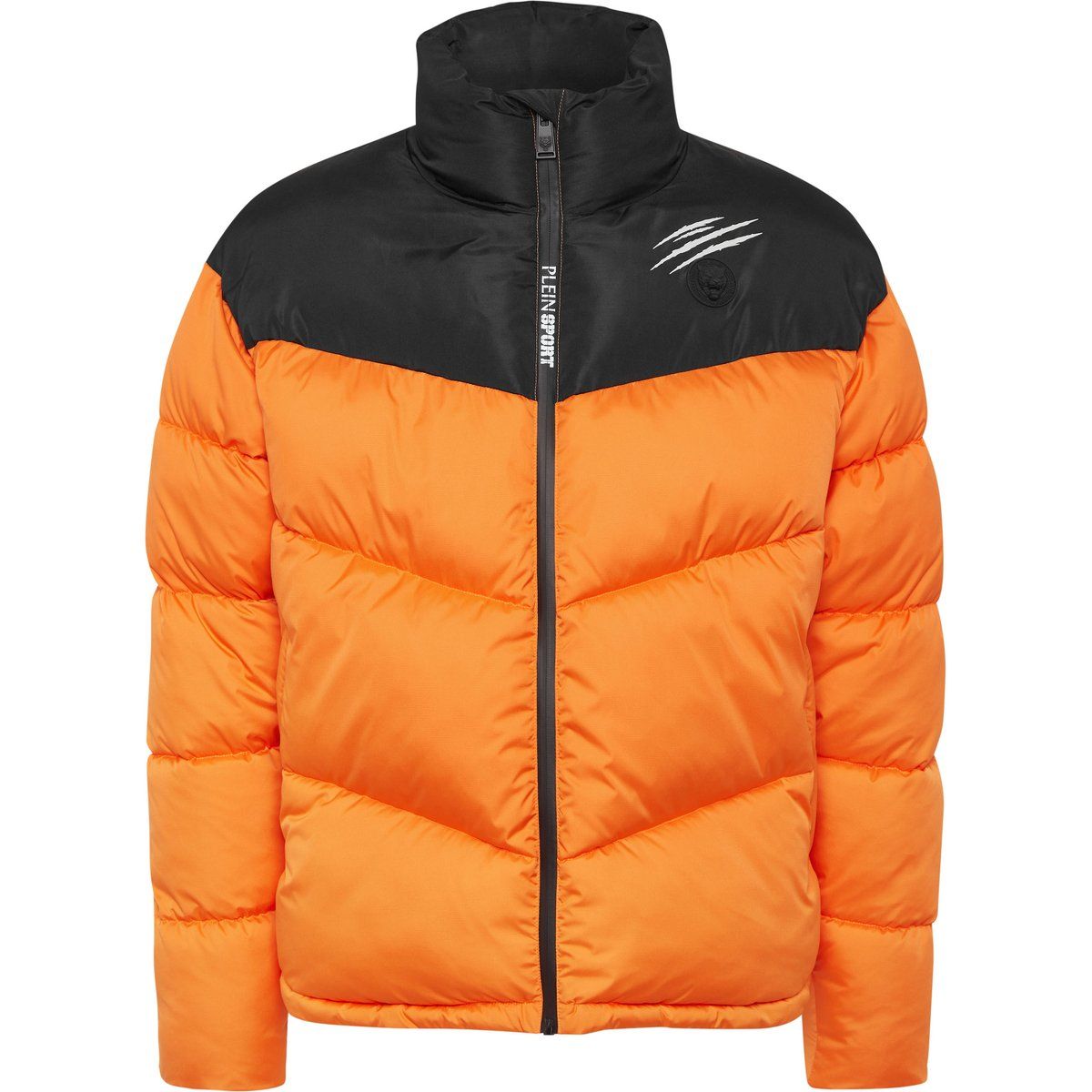 Gepolsterte Color-Block Daunenjacke