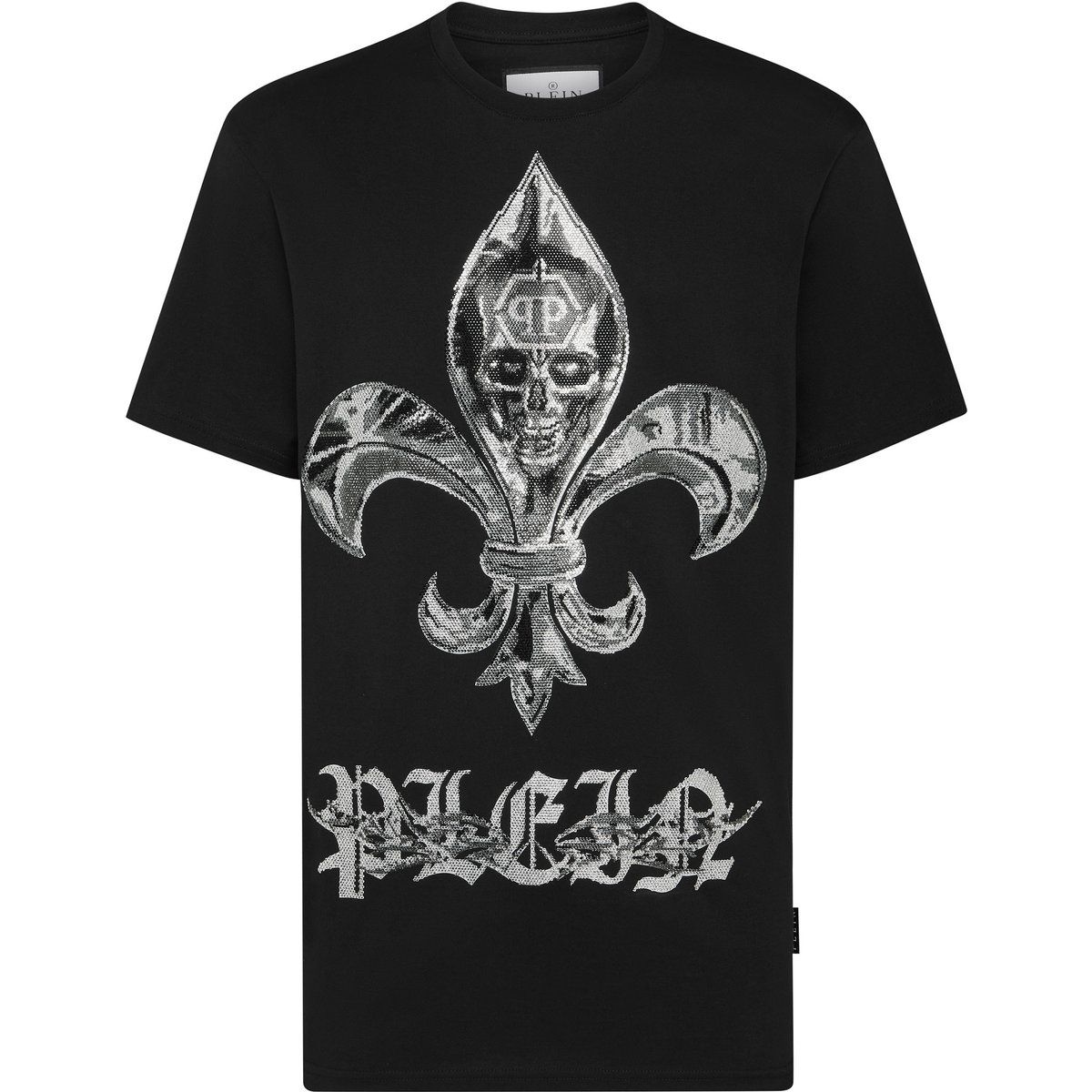 T-Shirt mit Totenkopf-Print und Rundhalsausschnitt