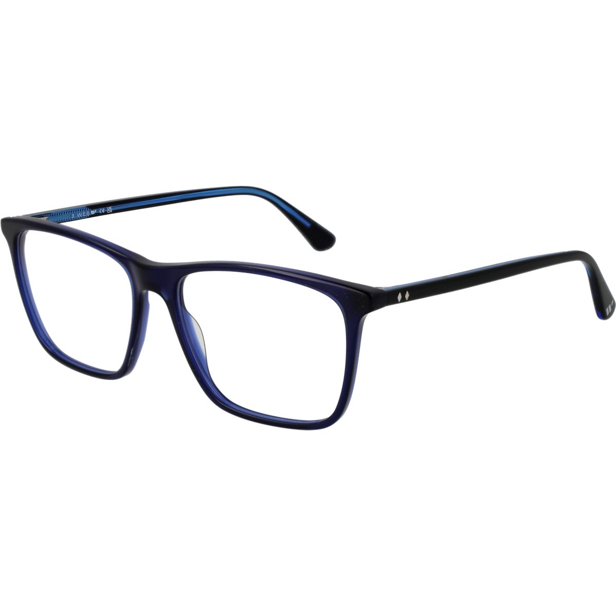 Rechteckige blaue Acetat Vollrandbrille
