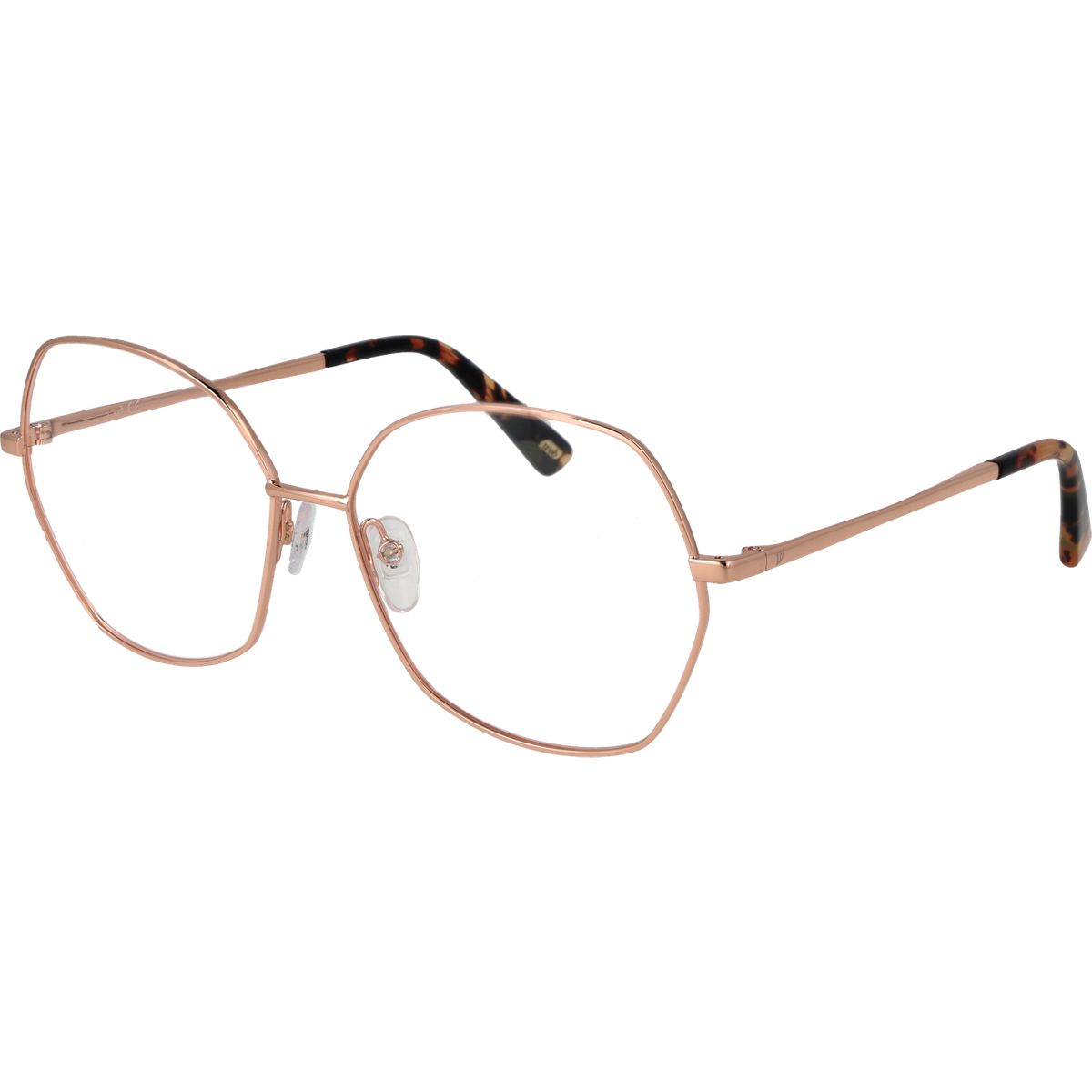 Geometrische Roségold-Metallrahmen Brille