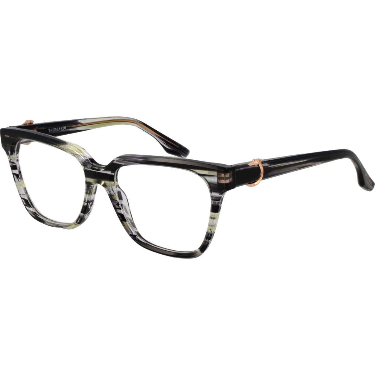 Gemusterte eckige Vollrand-Brille