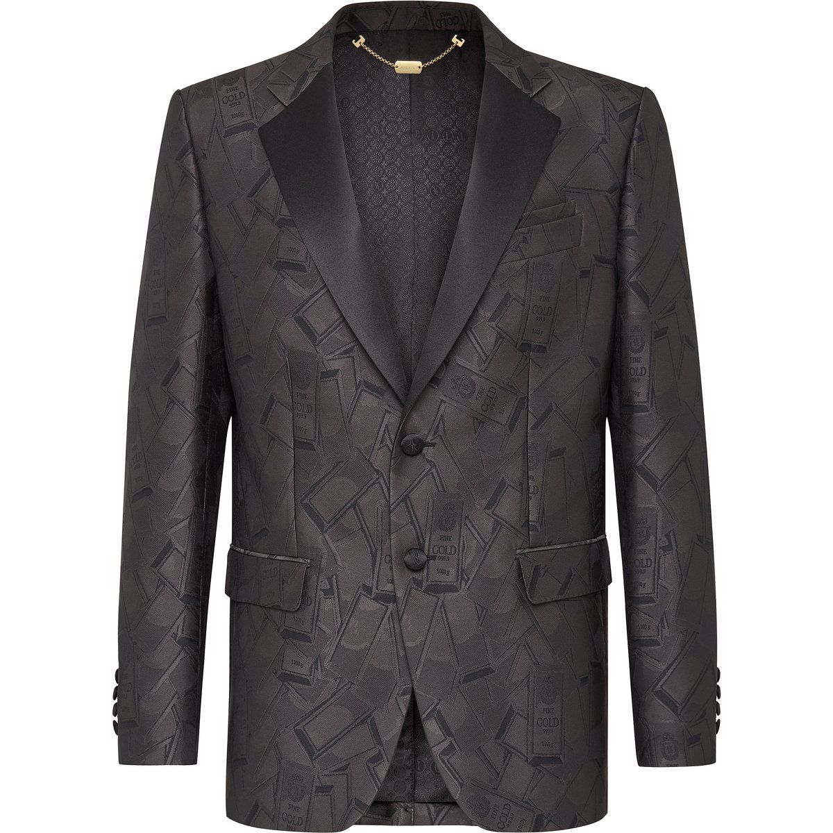 Dinner Blazer mit Goldbarren-Jacquard