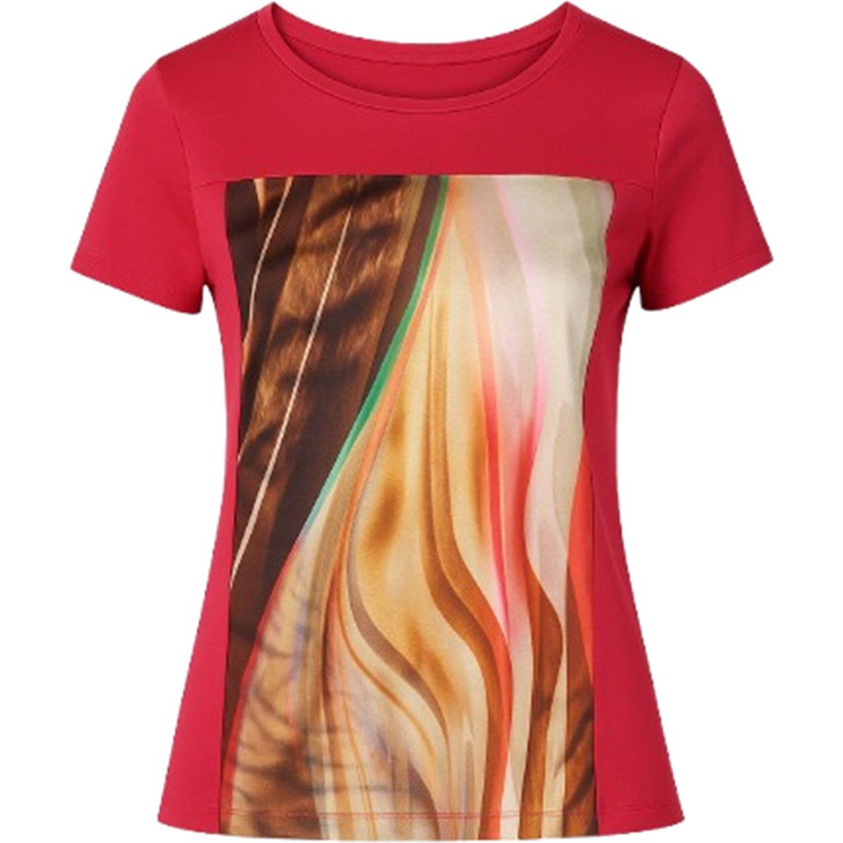 Jersey-Top mit abstraktem Print