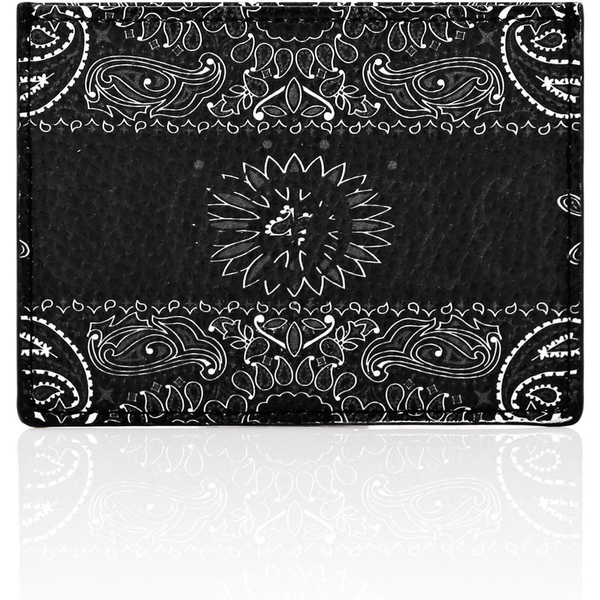 Kartenetui aus Leder mit Bandanna-Print