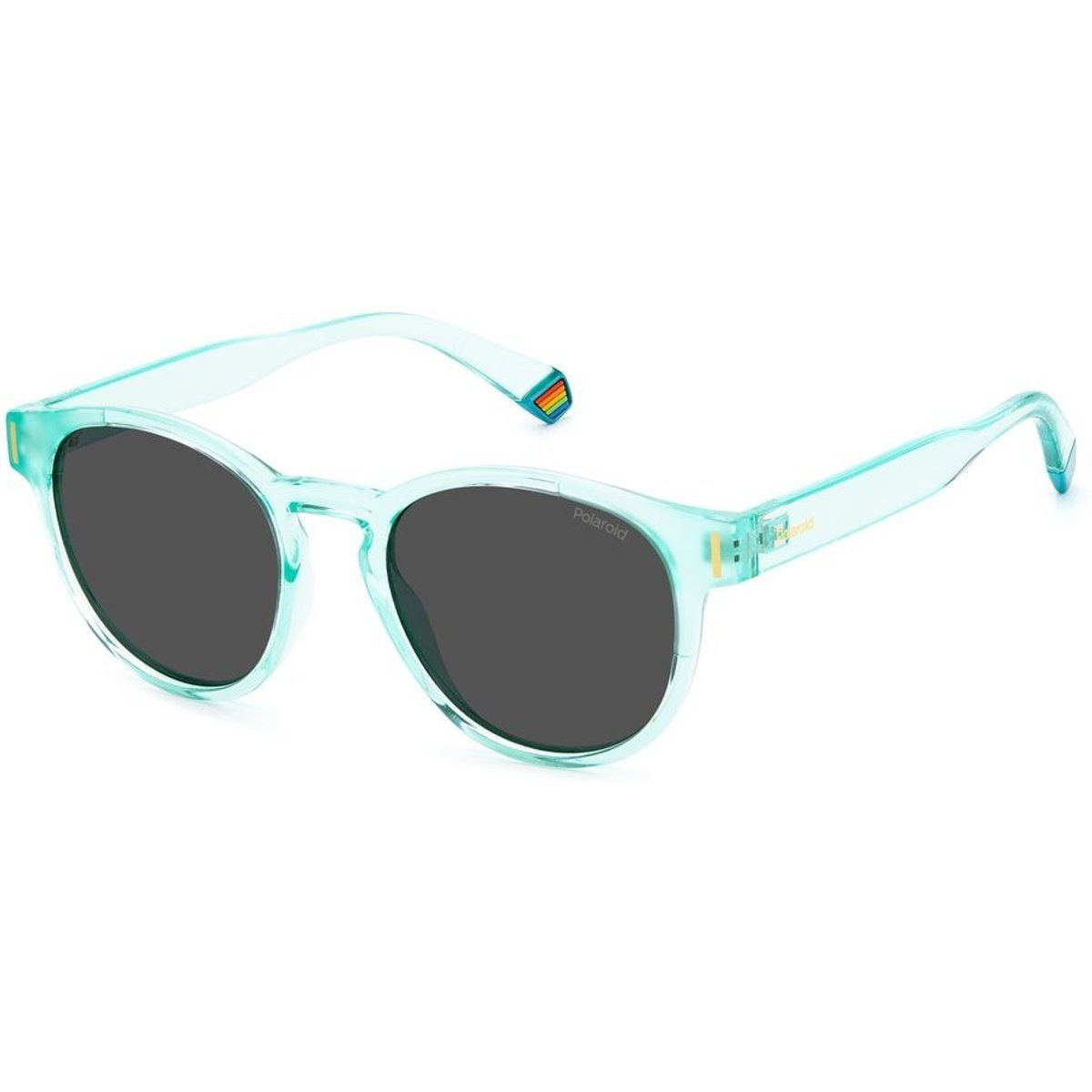 Runde Sonnenbrille mit Regenbogen-Detail