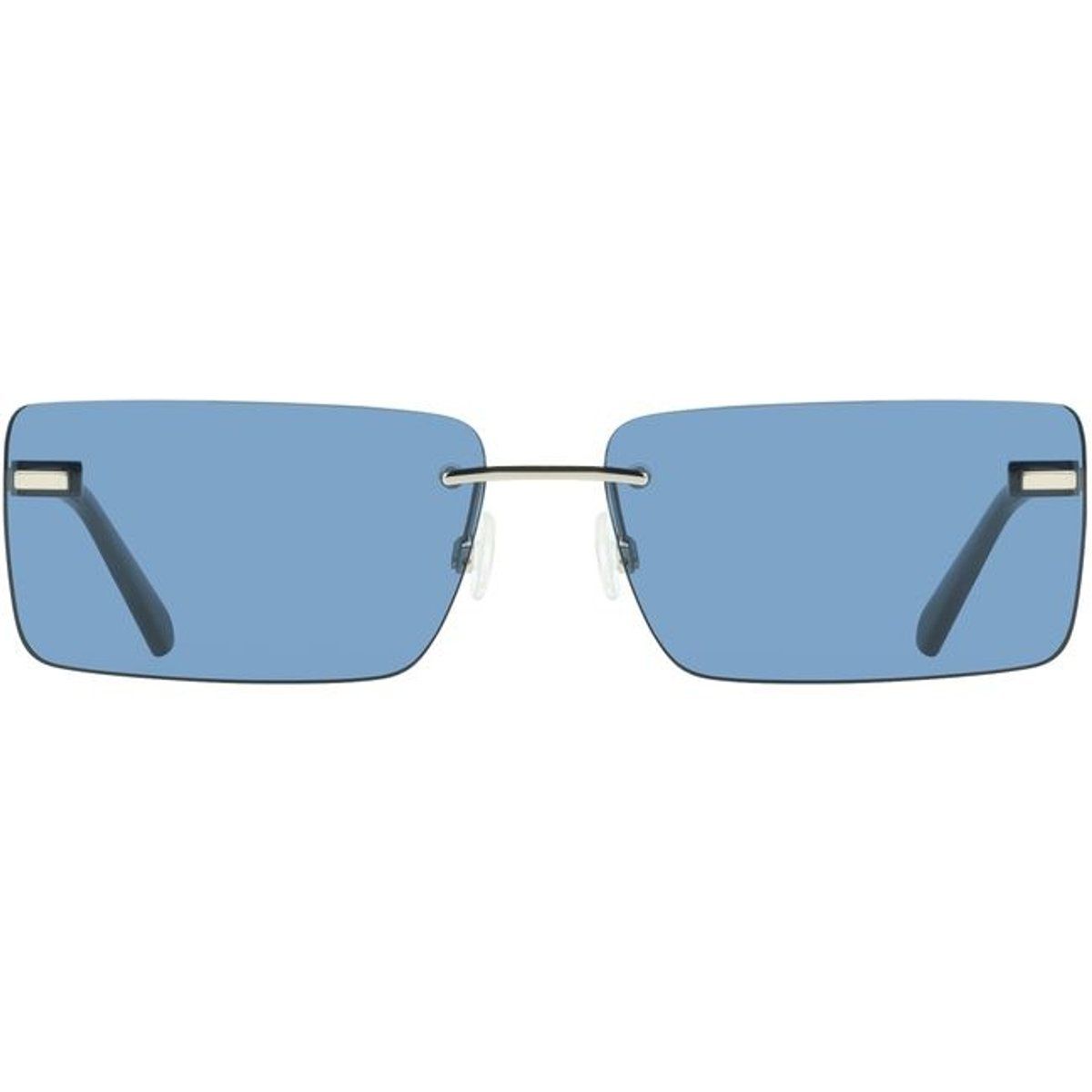 Rechteckige randlose Sonnenbrille mit blauen Gläsern
