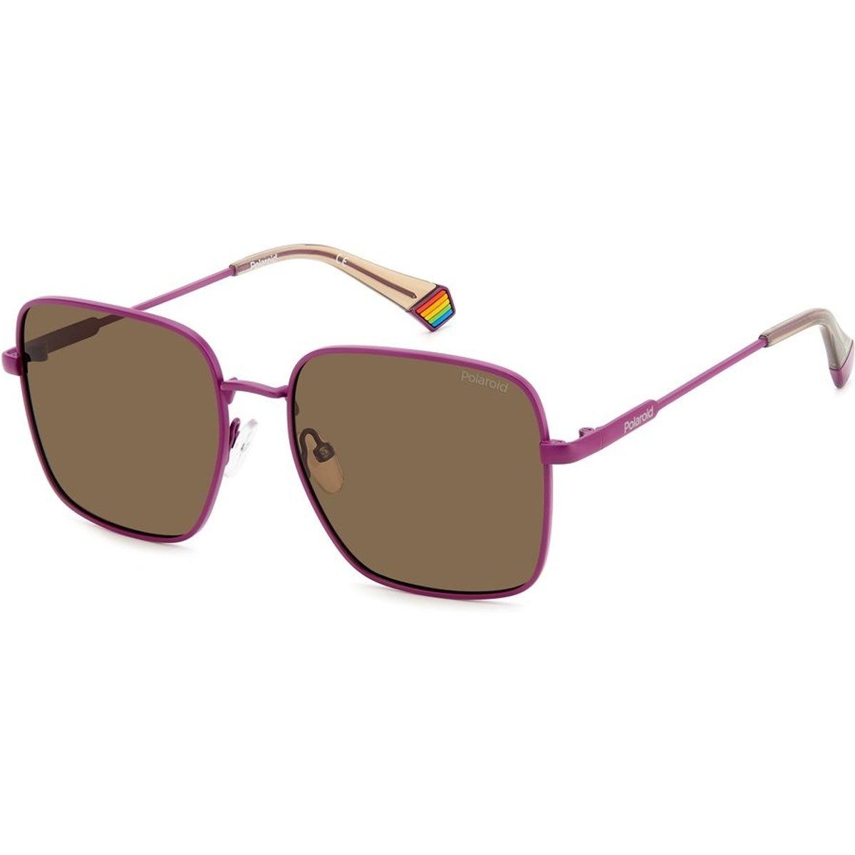Quadratische Sonnenbrille mit braunen Gläsern