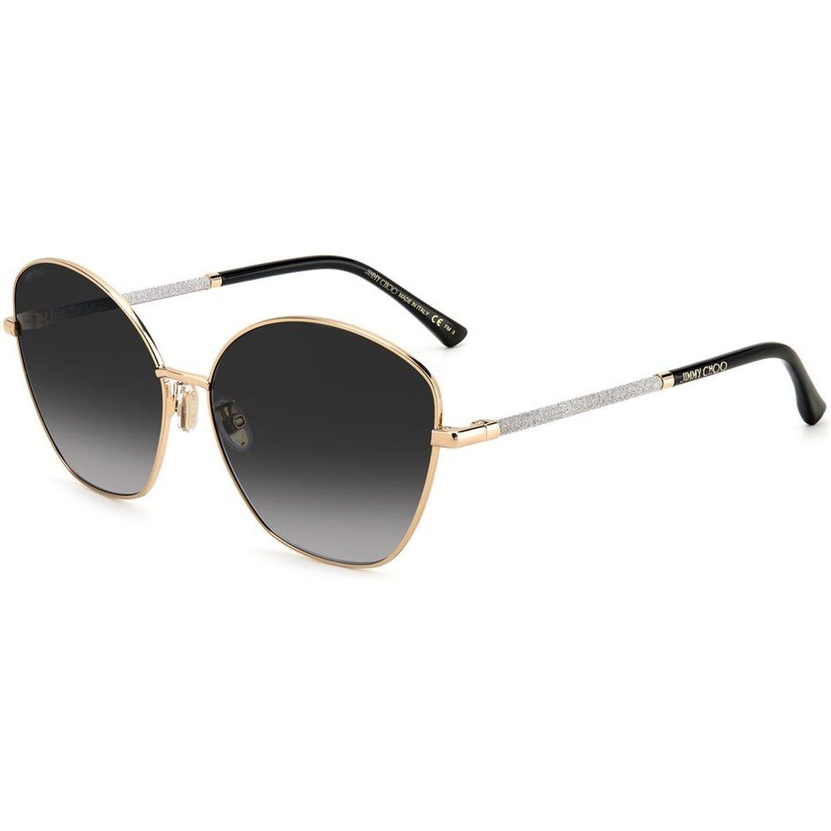 Elegante Cat-Eye-Sonnenbrille mit Glitzerbügeln