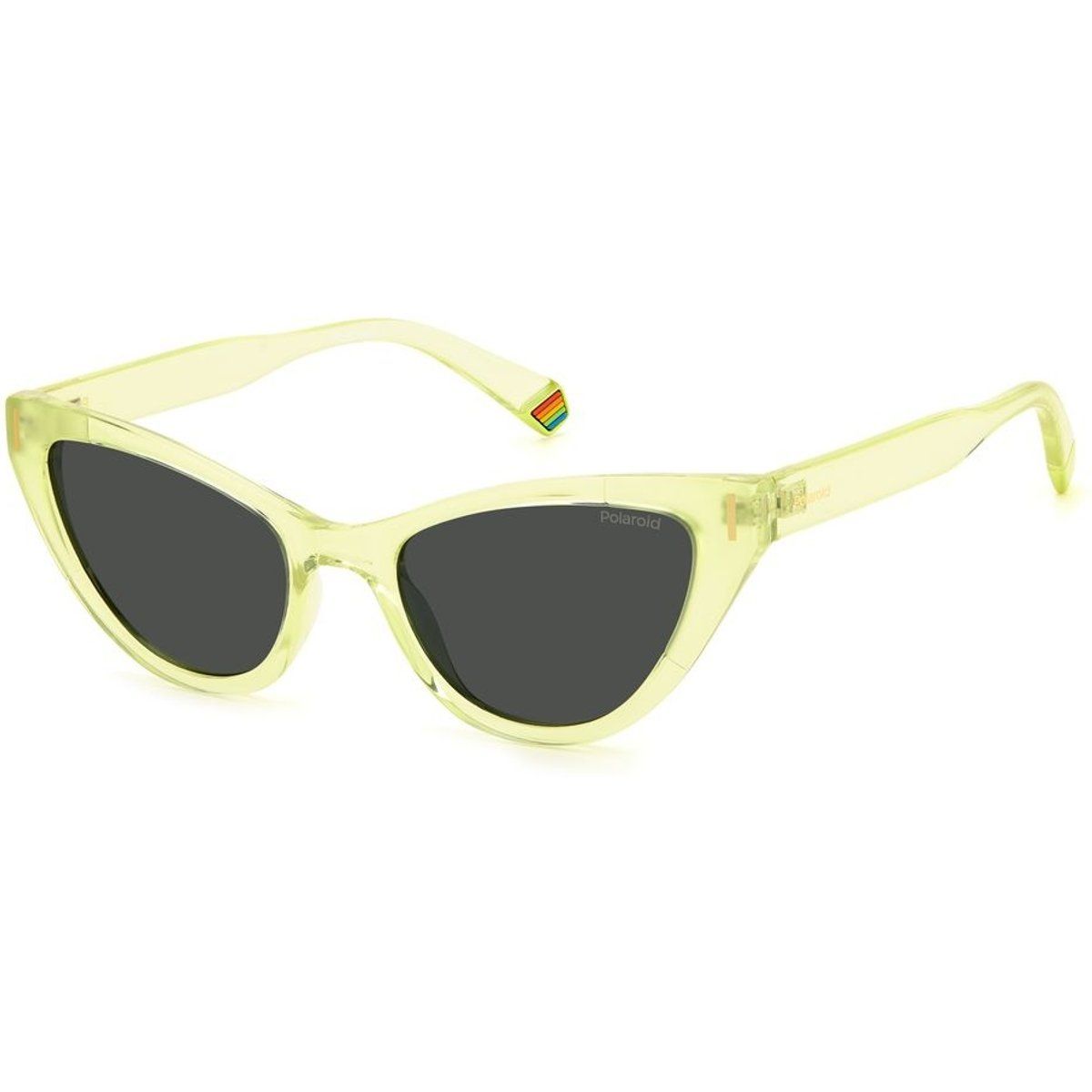 Katzenaugen-Sonnenbrille mit transparentem Rahmen