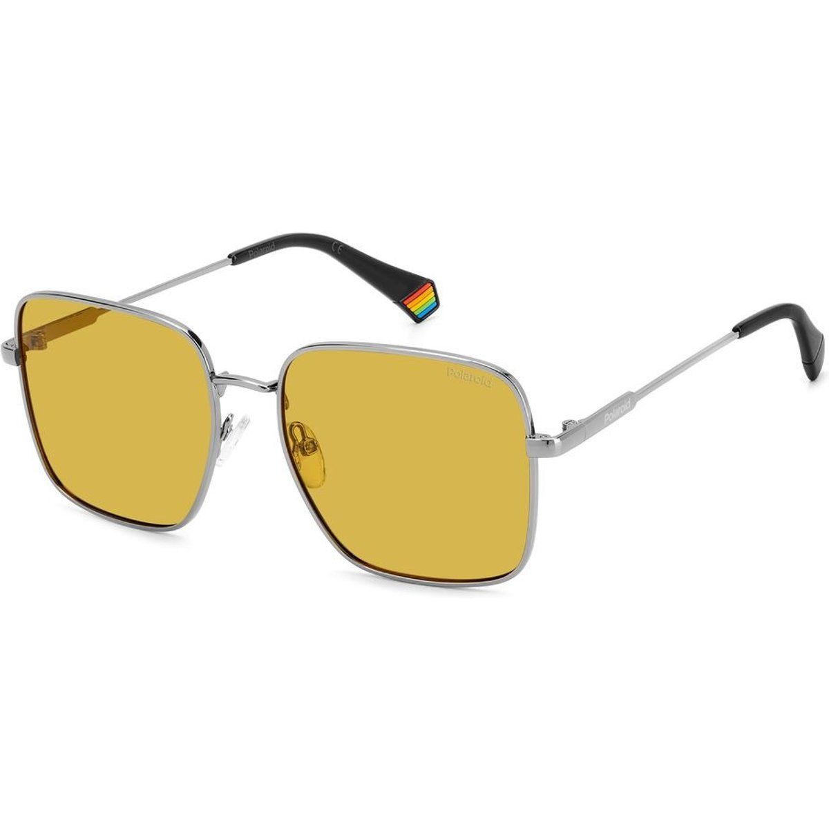 Quadratische Sonnenbrille mit gelben Gläsern
