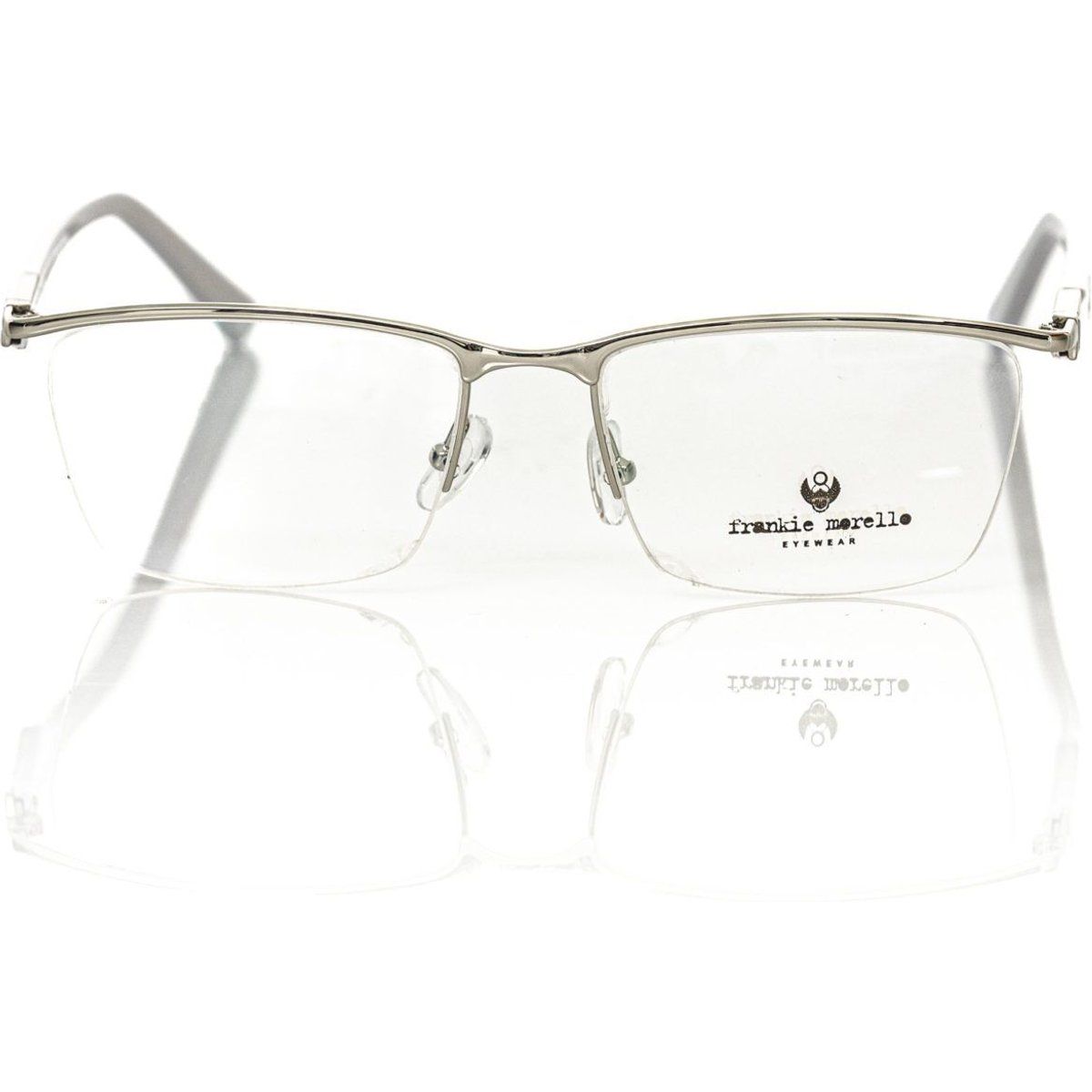 Brille Silberner Metallrahmen