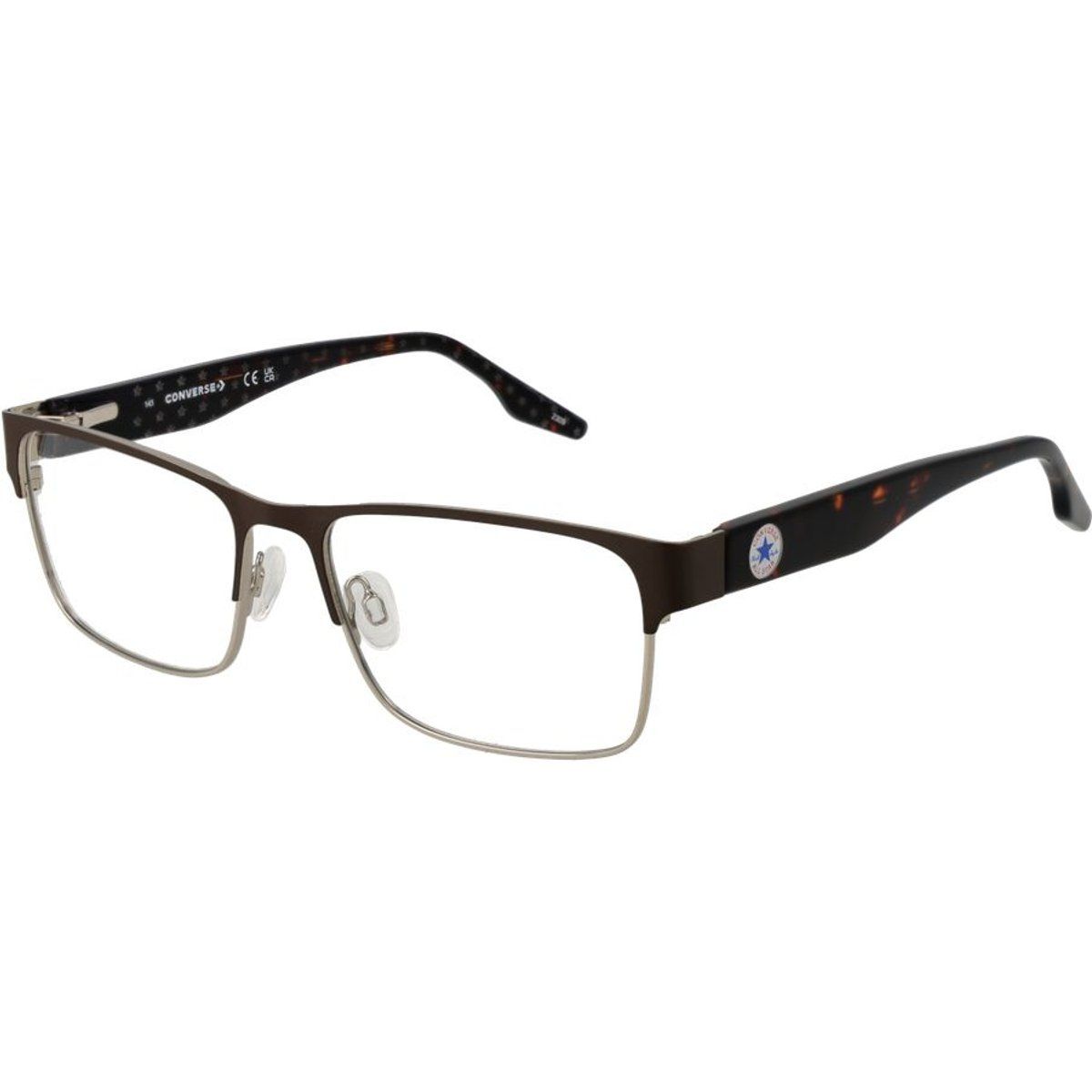 Gestreifte Brille mit Metallrahmen